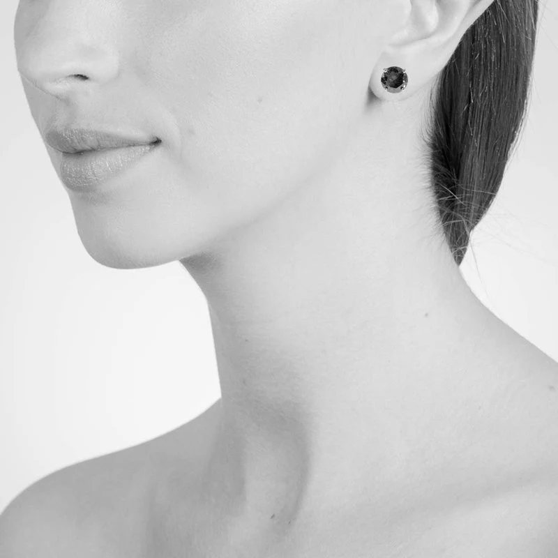 Cachet London Lana 8mm Sterling Silver Garnet Earrings - Image 4