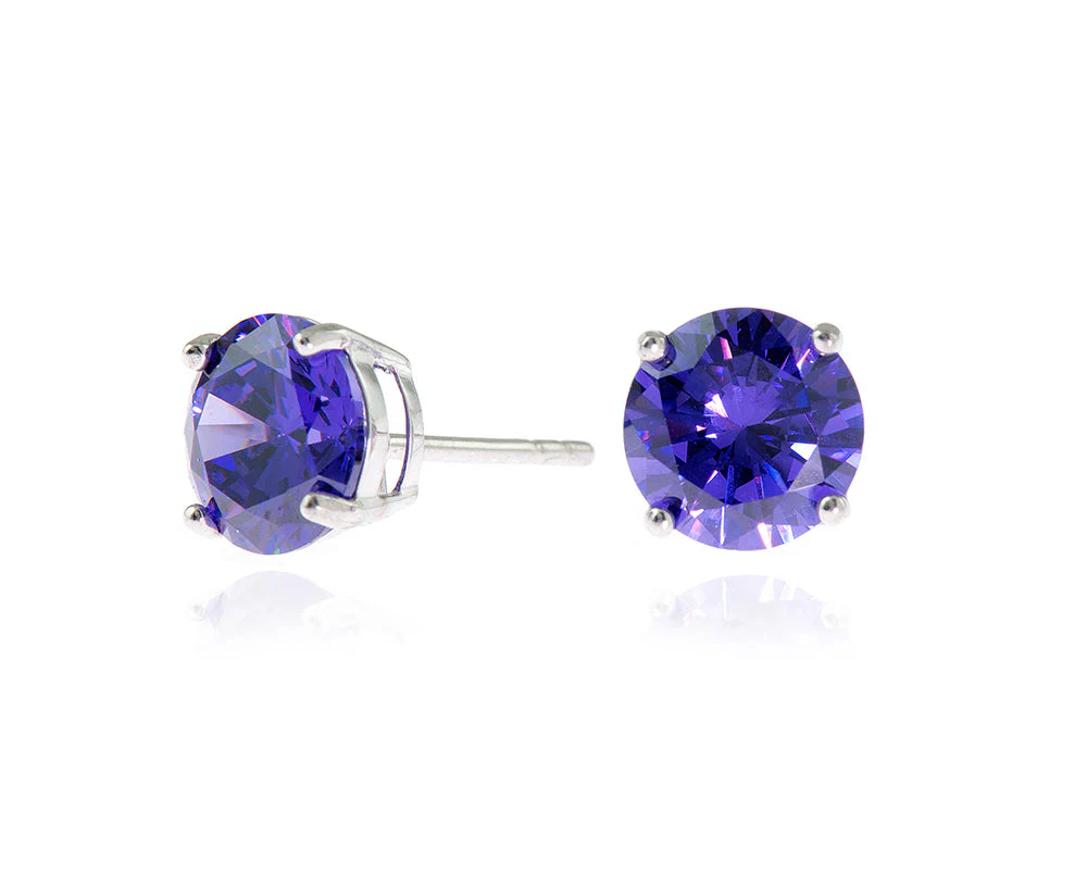 Cachet London Lana 8mm Sterling Silver  Violet Earrings - Image 11