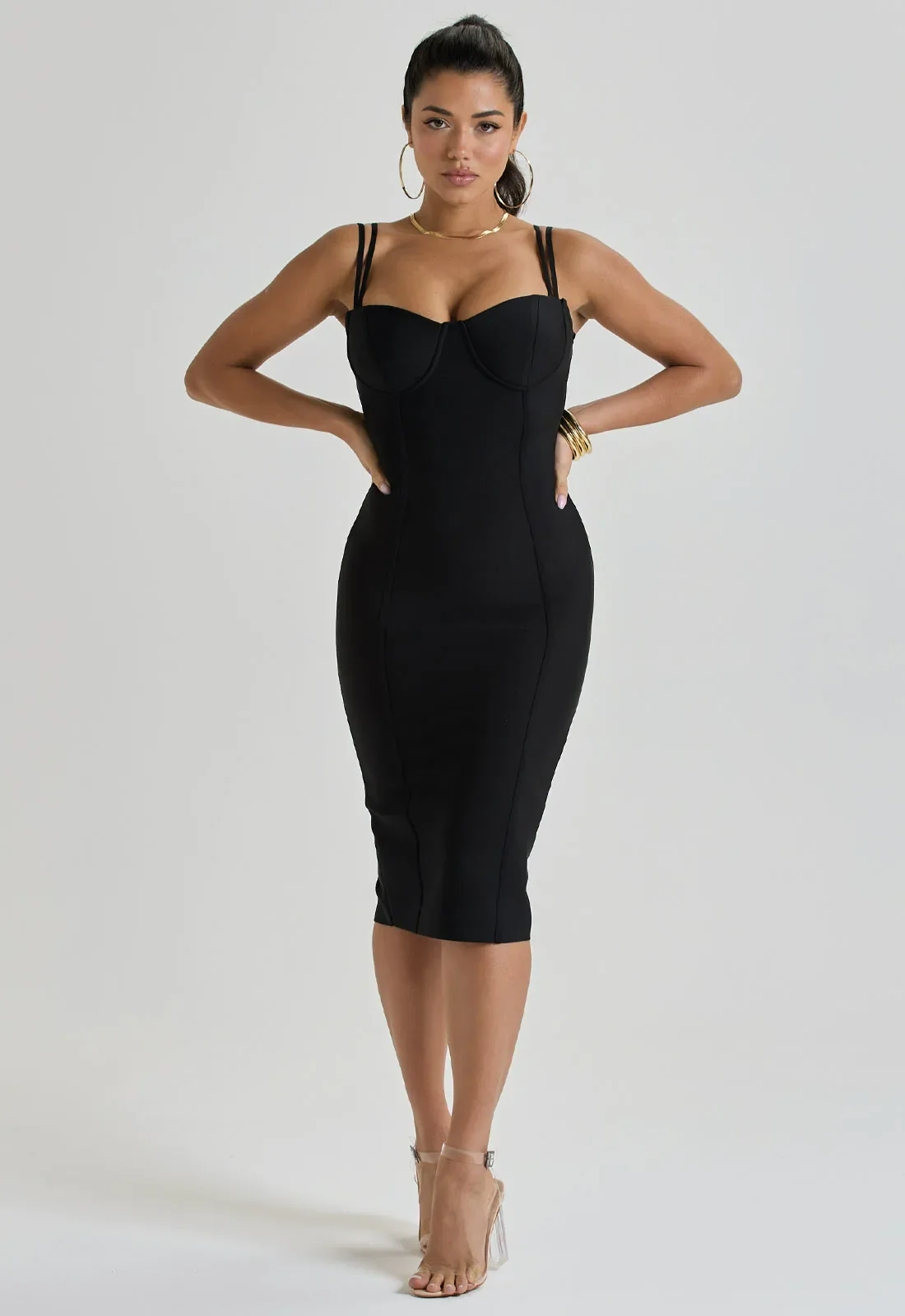 LBD Collection Black Hourglass Dress - Image 4