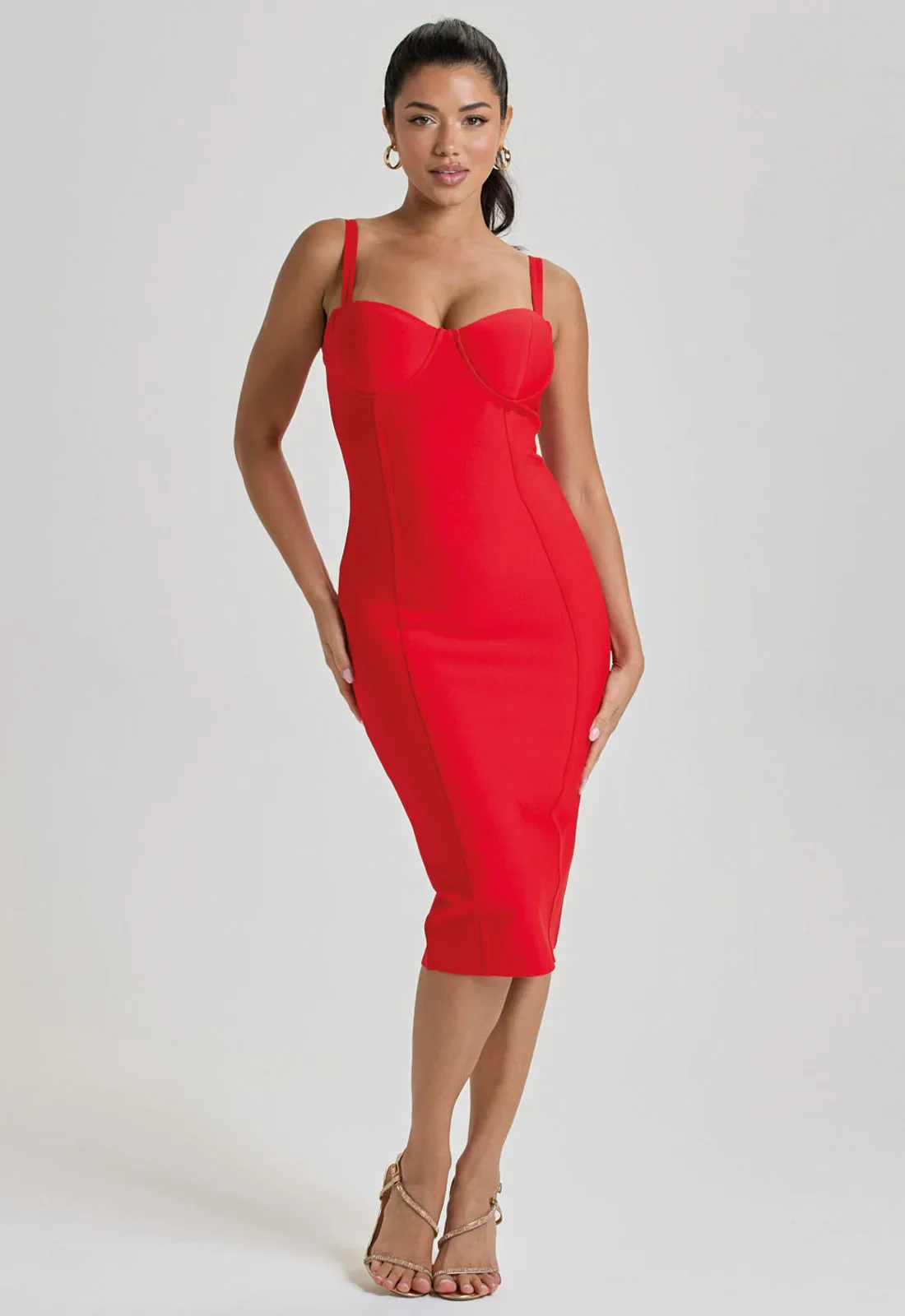 LBD Collection Red Hourglass Dress - Image 4