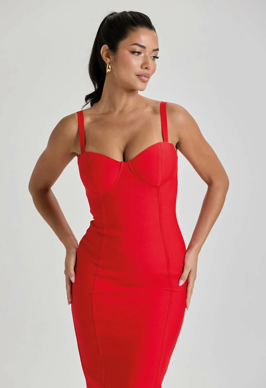 LBD Collection Red Hourglass Dress - Image 5