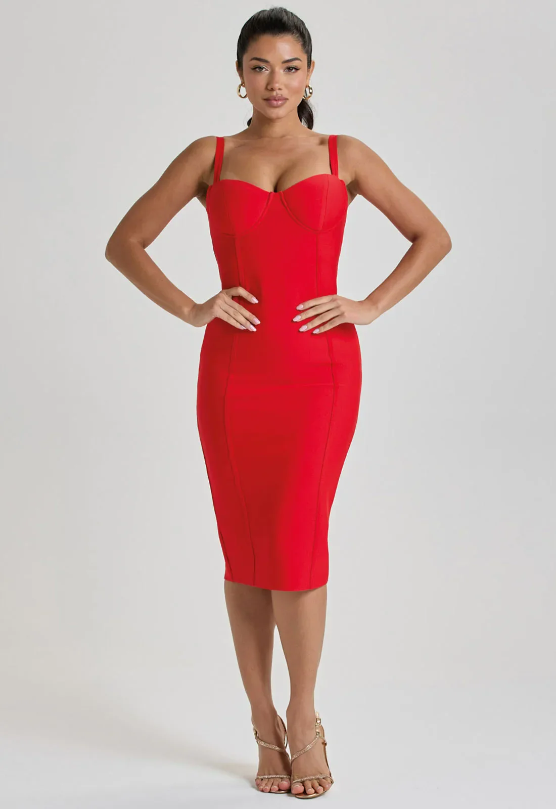 LBD Collection Red Hourglass Dress - Image 7
