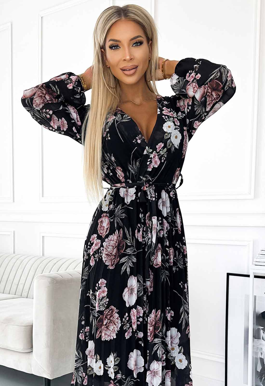 LBD Exclusive Anna Dark Print Dress - Image 3