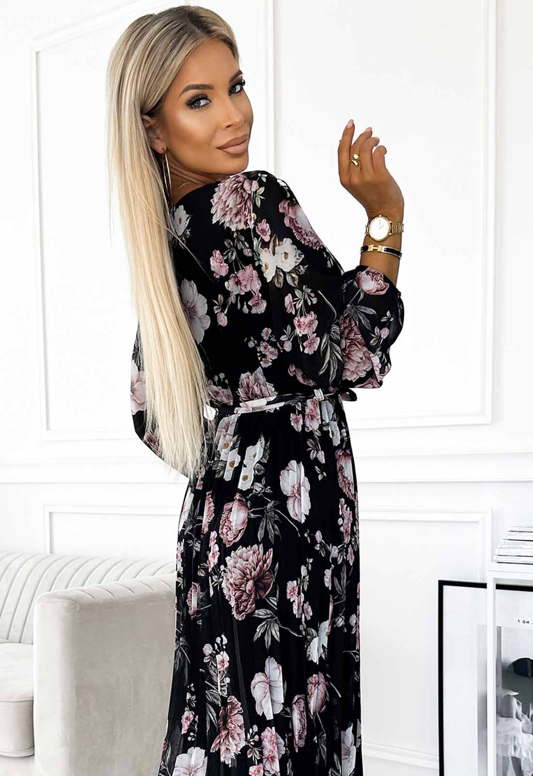 LBD Exclusive Anna Dark Print Dress - Image 5