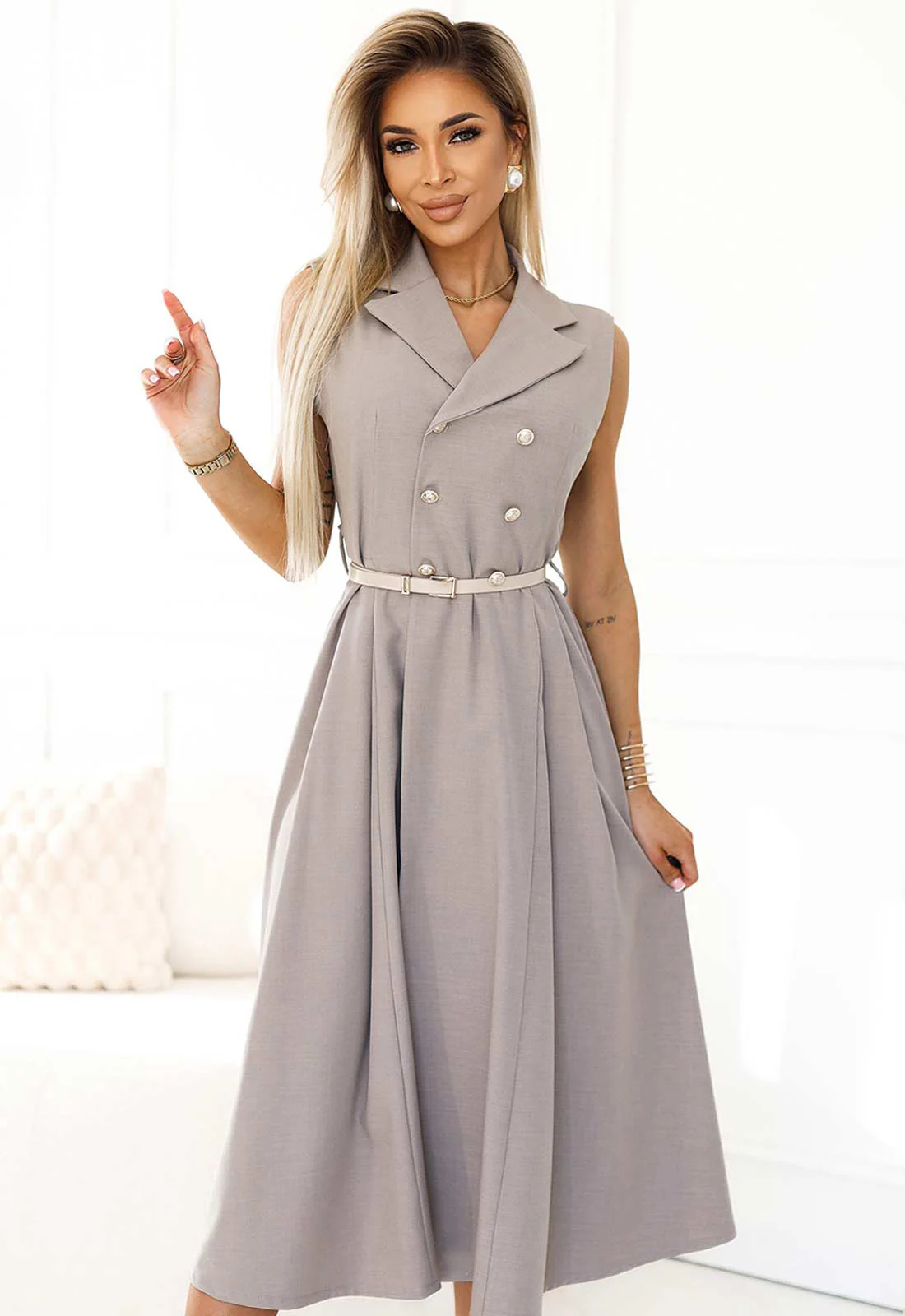 LBD Exclusive Beige Becky Shirt Dress - Image 3