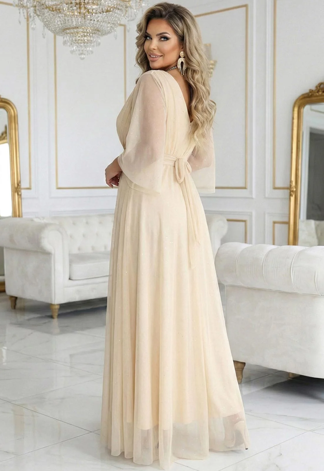 LBD Exclusive Beige Caitlin Plus Size Dress - Image 2