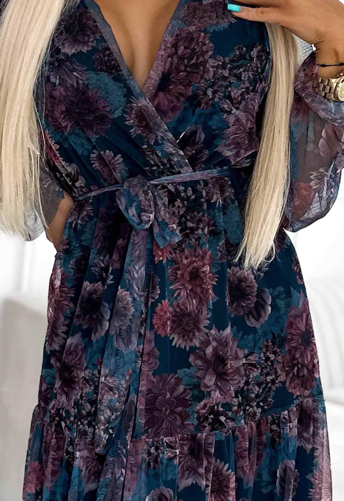 LBD Exclusive Blue Enrica Print Dress - Image 2