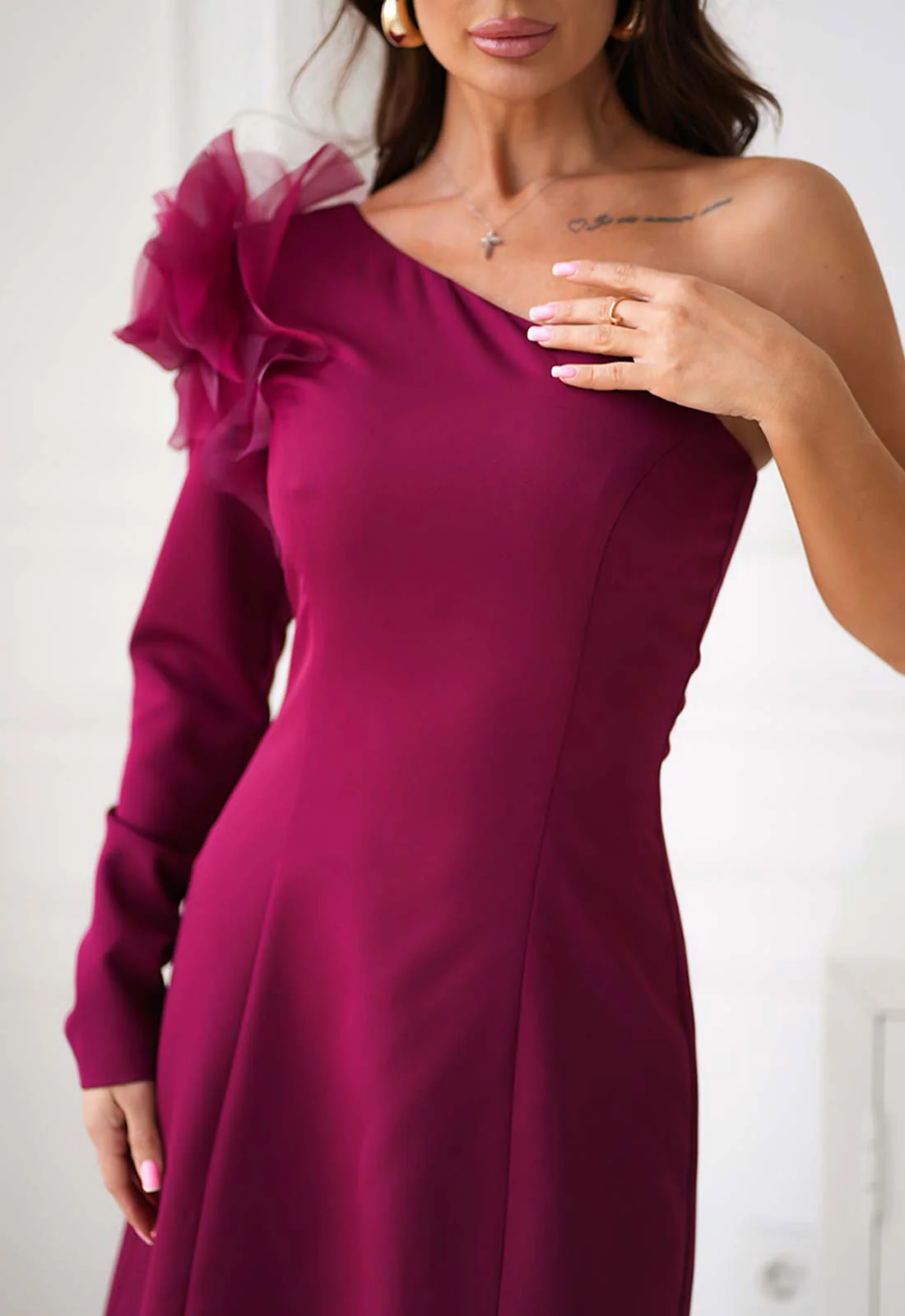 LBD Exclusive Burgundy Ivy Maxi Dress - Image 7