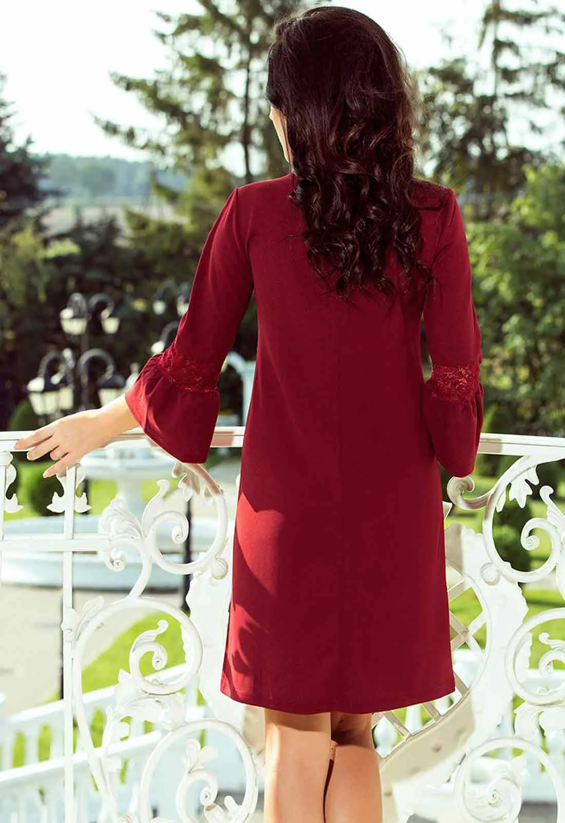 LBD Exclusive Burgundy Margot Shift Dress - Image 4