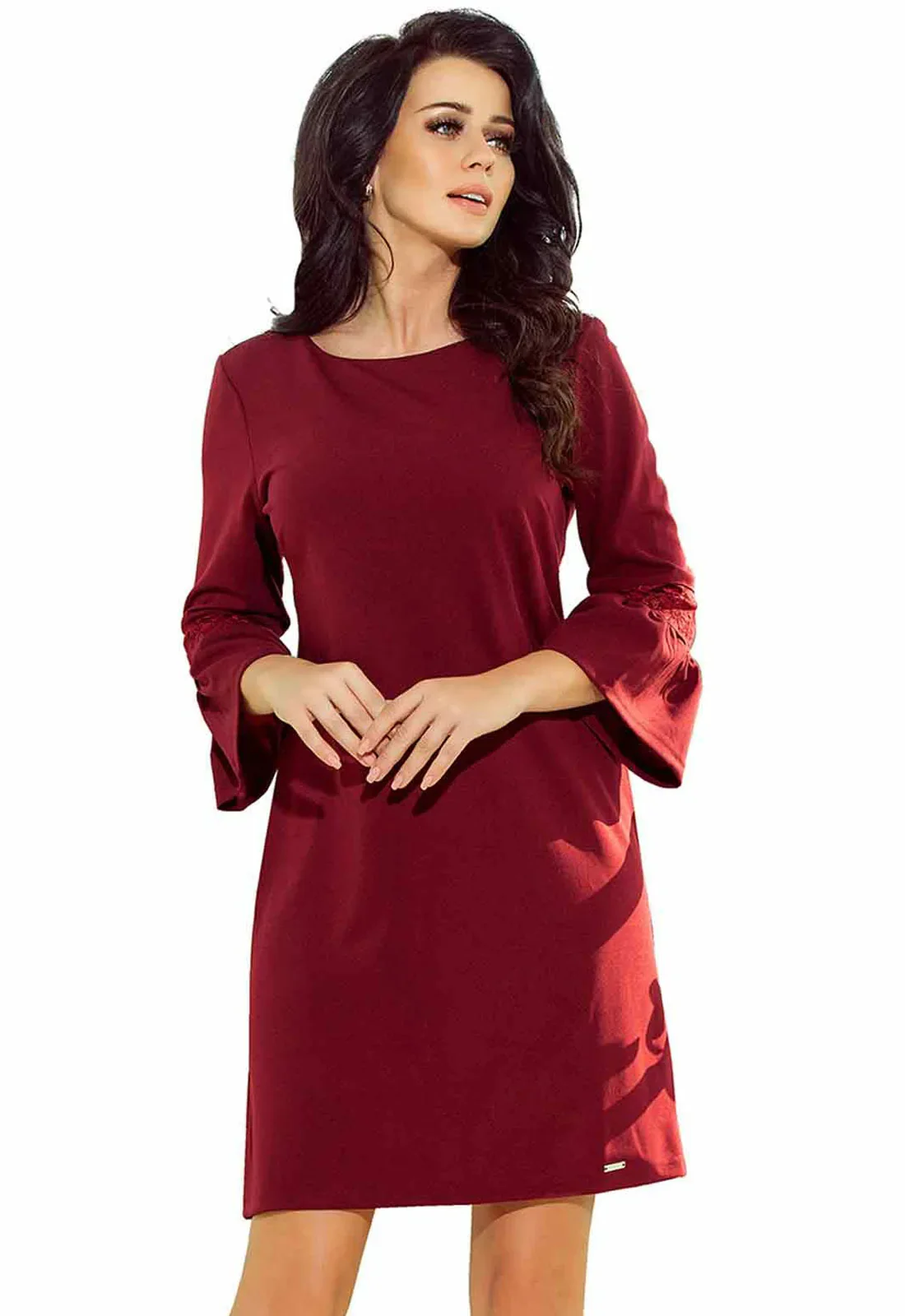 LBD Exclusive Burgundy Margot Shift Dress - Image 5