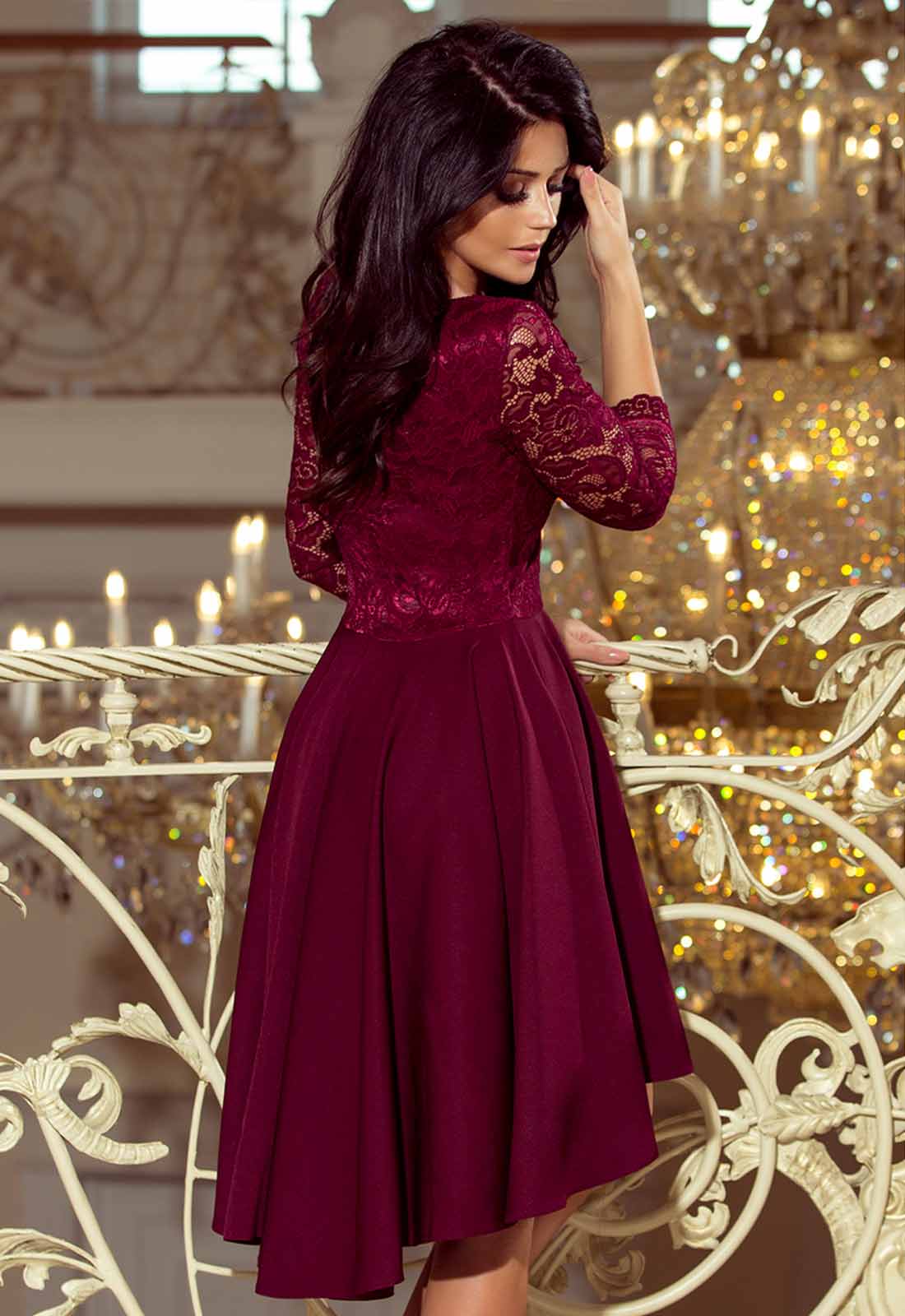 LBD Exclusive Burgundy Nicolle Party Dress - Image 3