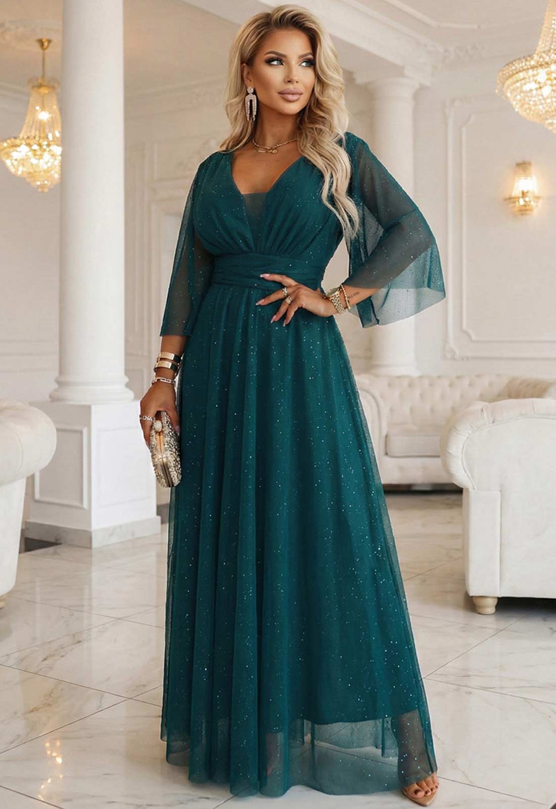 LBD Exclusive Green Caitlin Plus Size Dress - Image 4