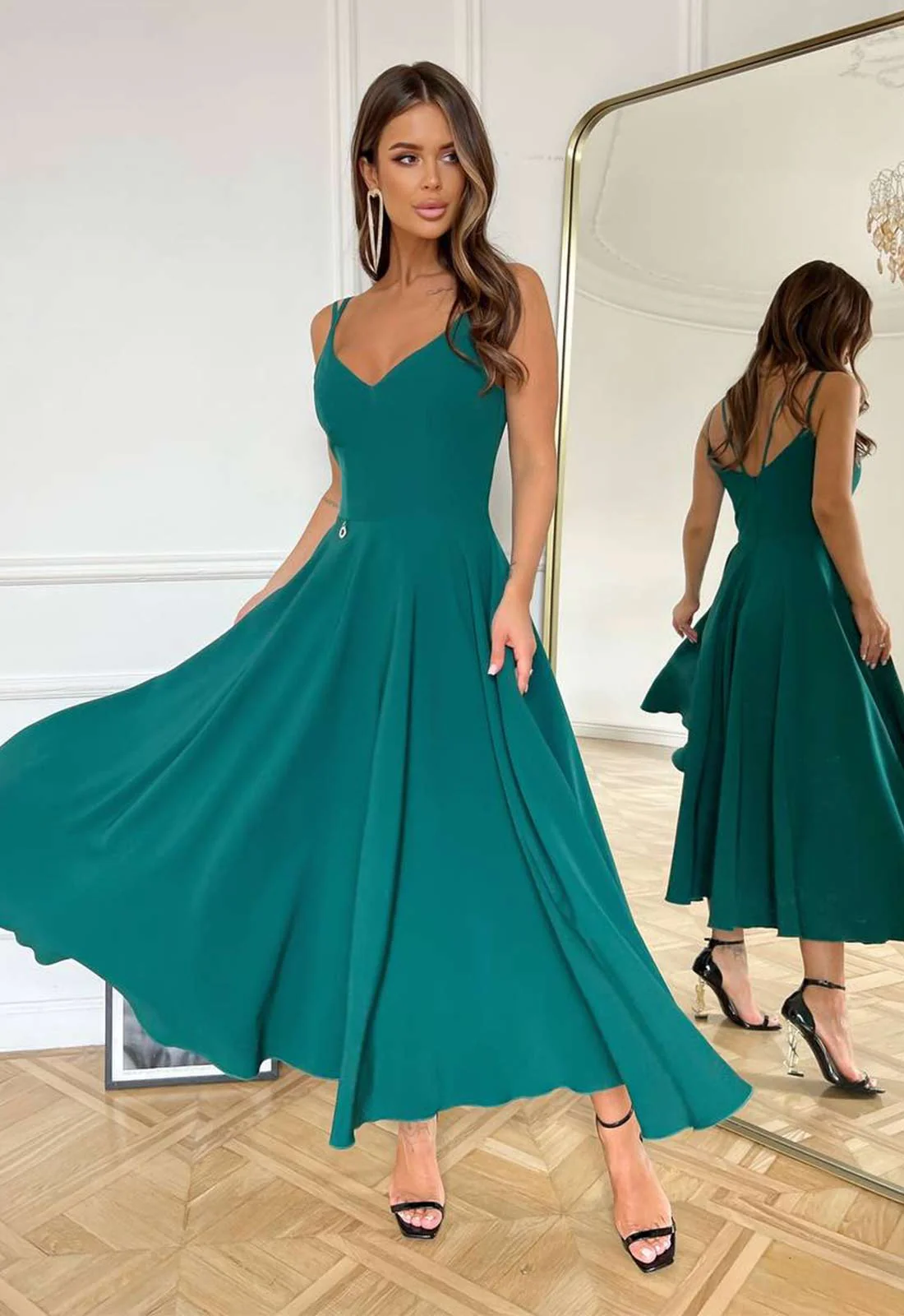 LBD Exclusive Teal Suki Wedding Guest Dress - Image 3