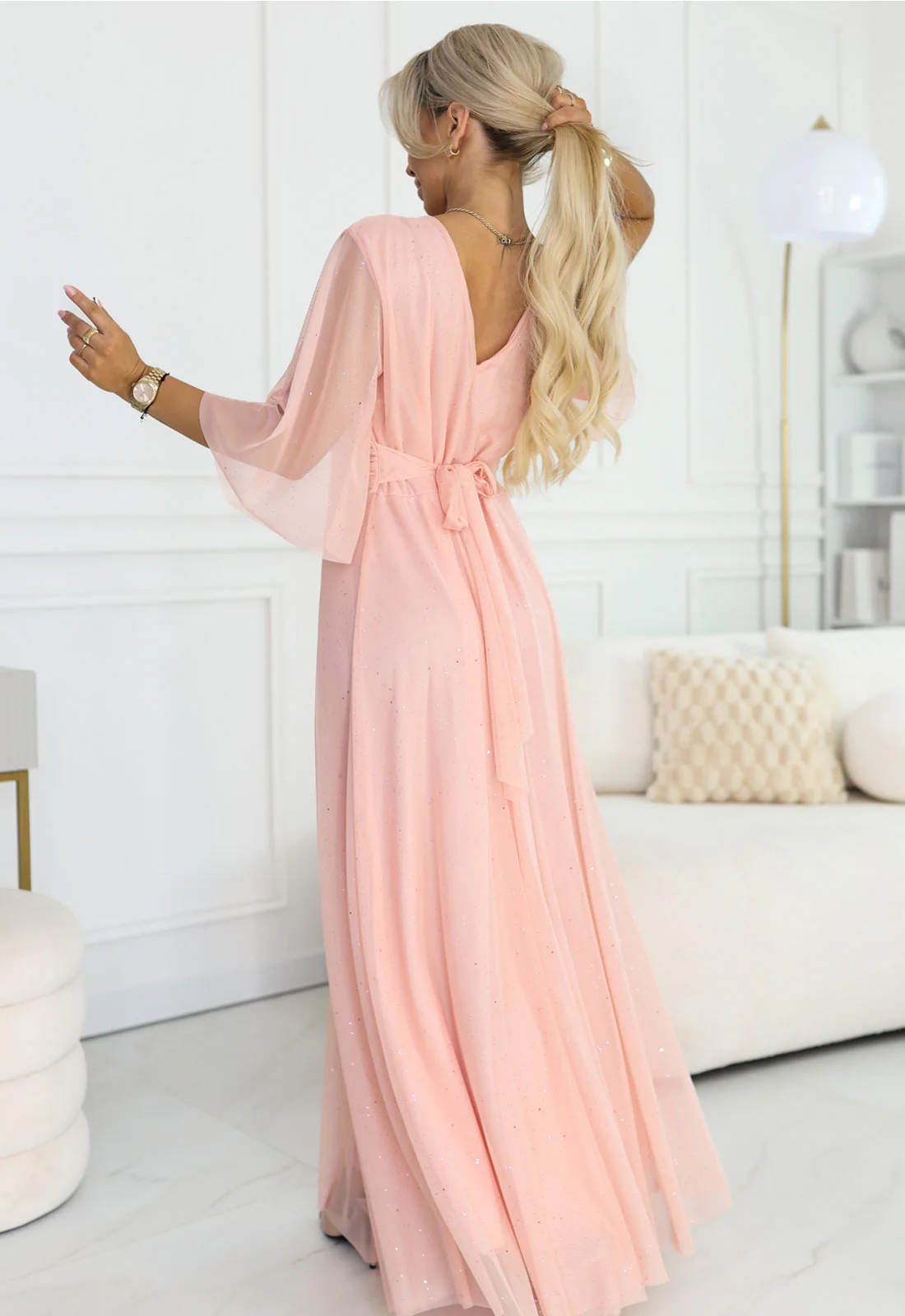 LBD Exclusive Peach Caitlin Plus Size Dress - Image 6