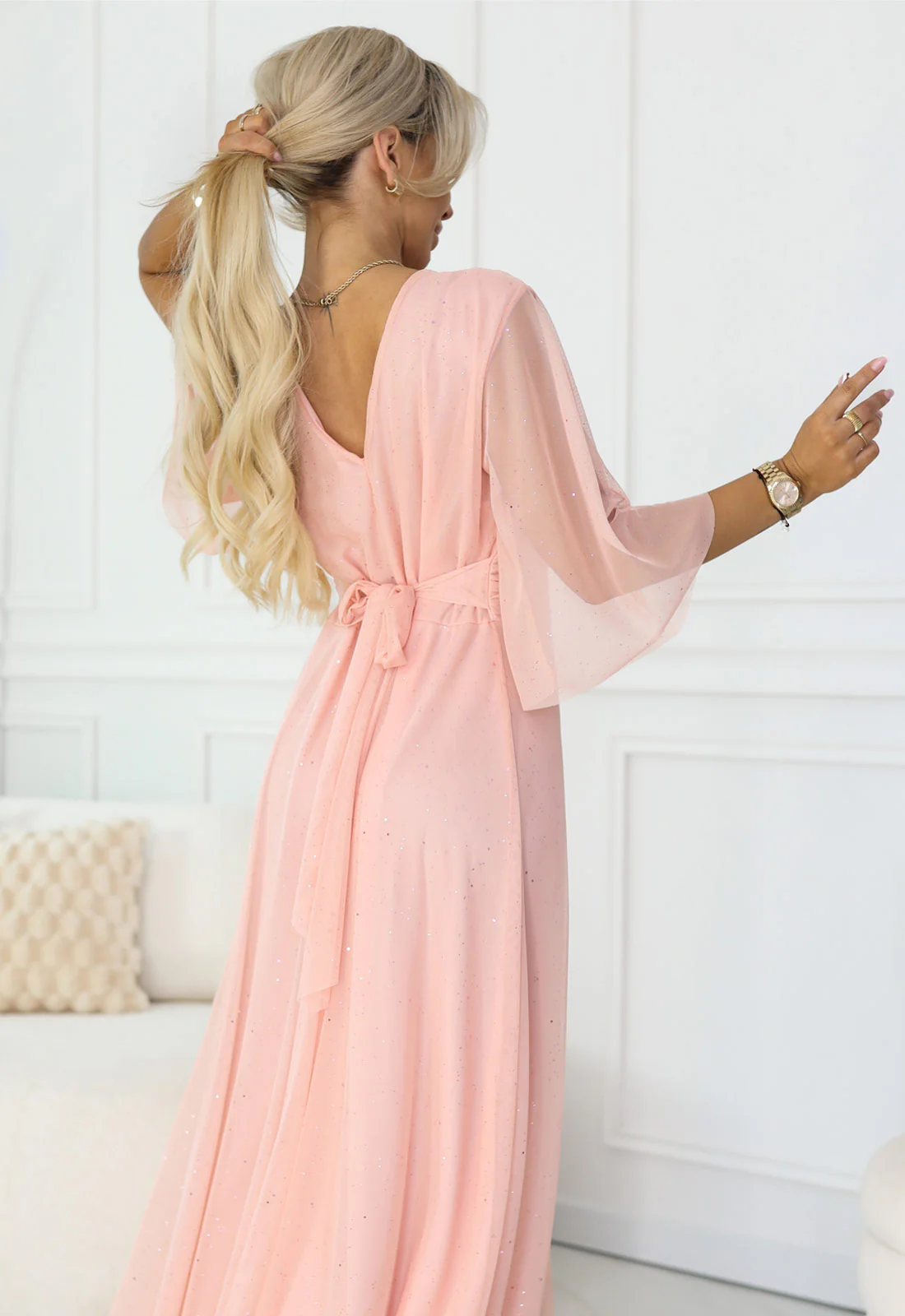 LBD Exclusive Peach Caitlin Plus Size Dress - Image 7