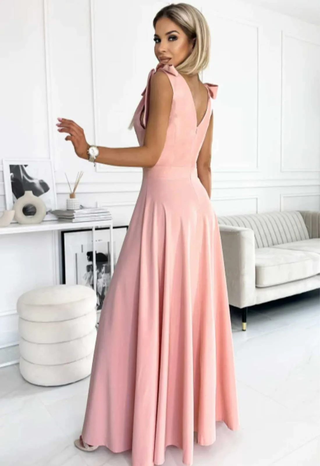 LBD Exclusive Peach Elena Maxi Dress - Image 4