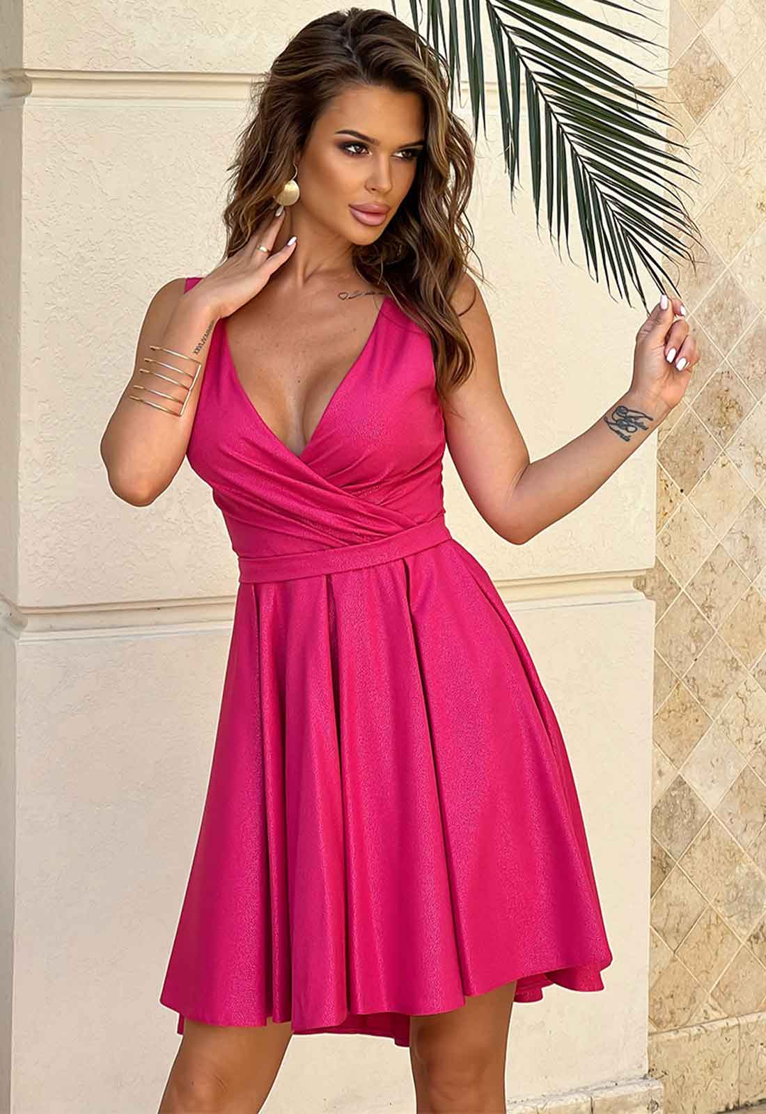 LBD Exclusive Pink Bella Skater Dress - Image 7