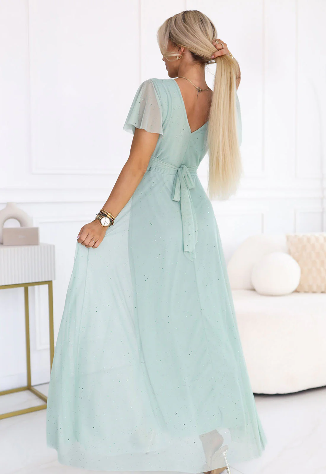 LBD Exclusive Pistachio Nicolle Maxi Dress - Image 4