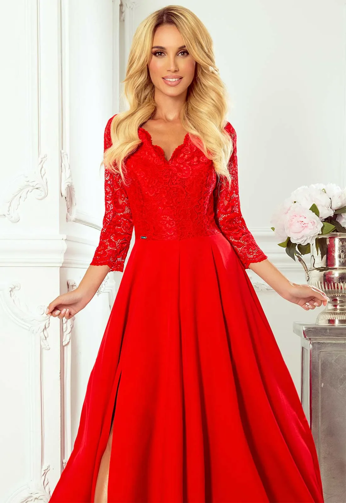 LBD Exclusive Red Amber Maxi Dress - Image 4
