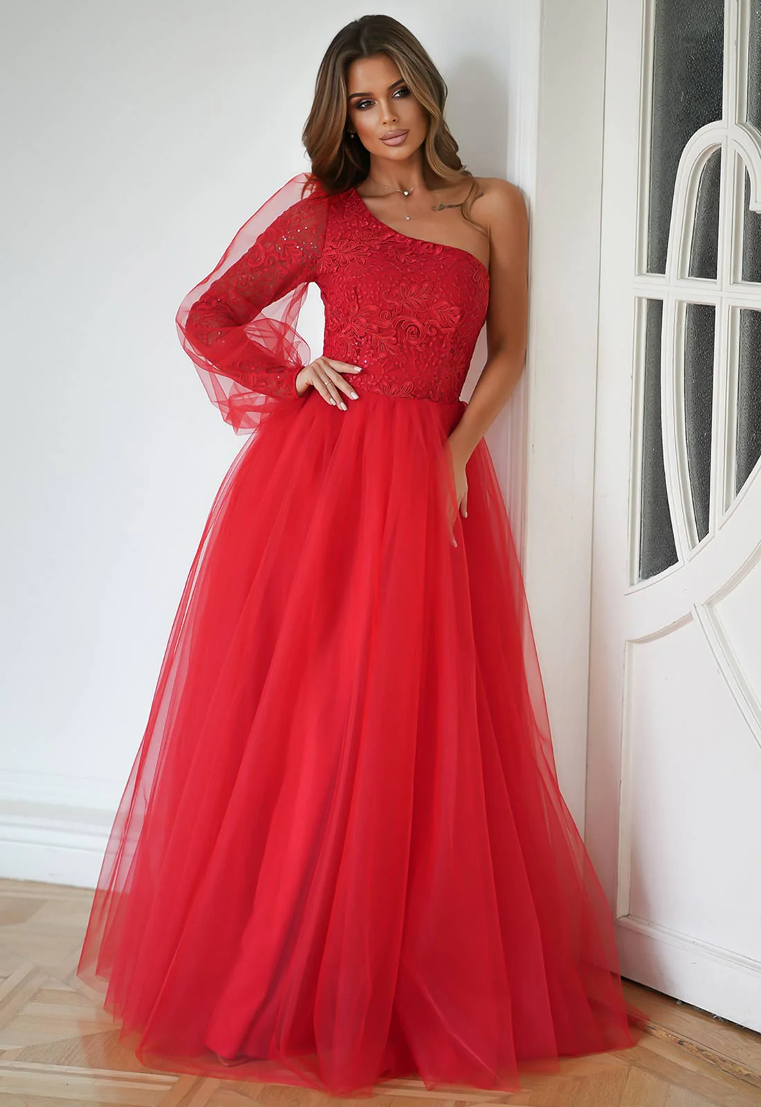 LBD Exclusive Red Blair Prom Dress - Image 3