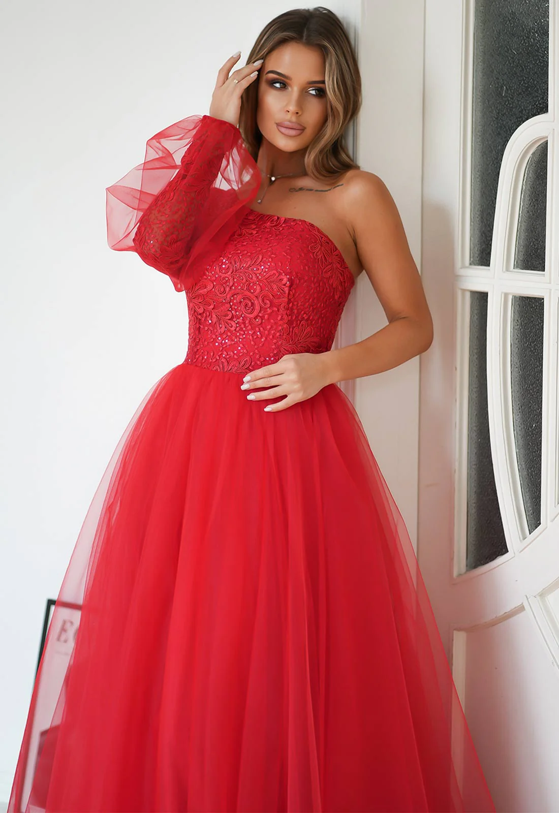 LBD Exclusive Red Blair Prom Dress - Image 4