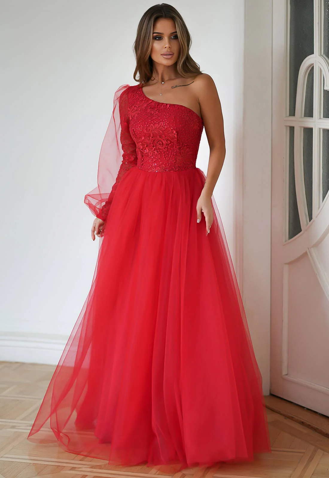 LBD Exclusive Red Blair Prom Dress - Image 5