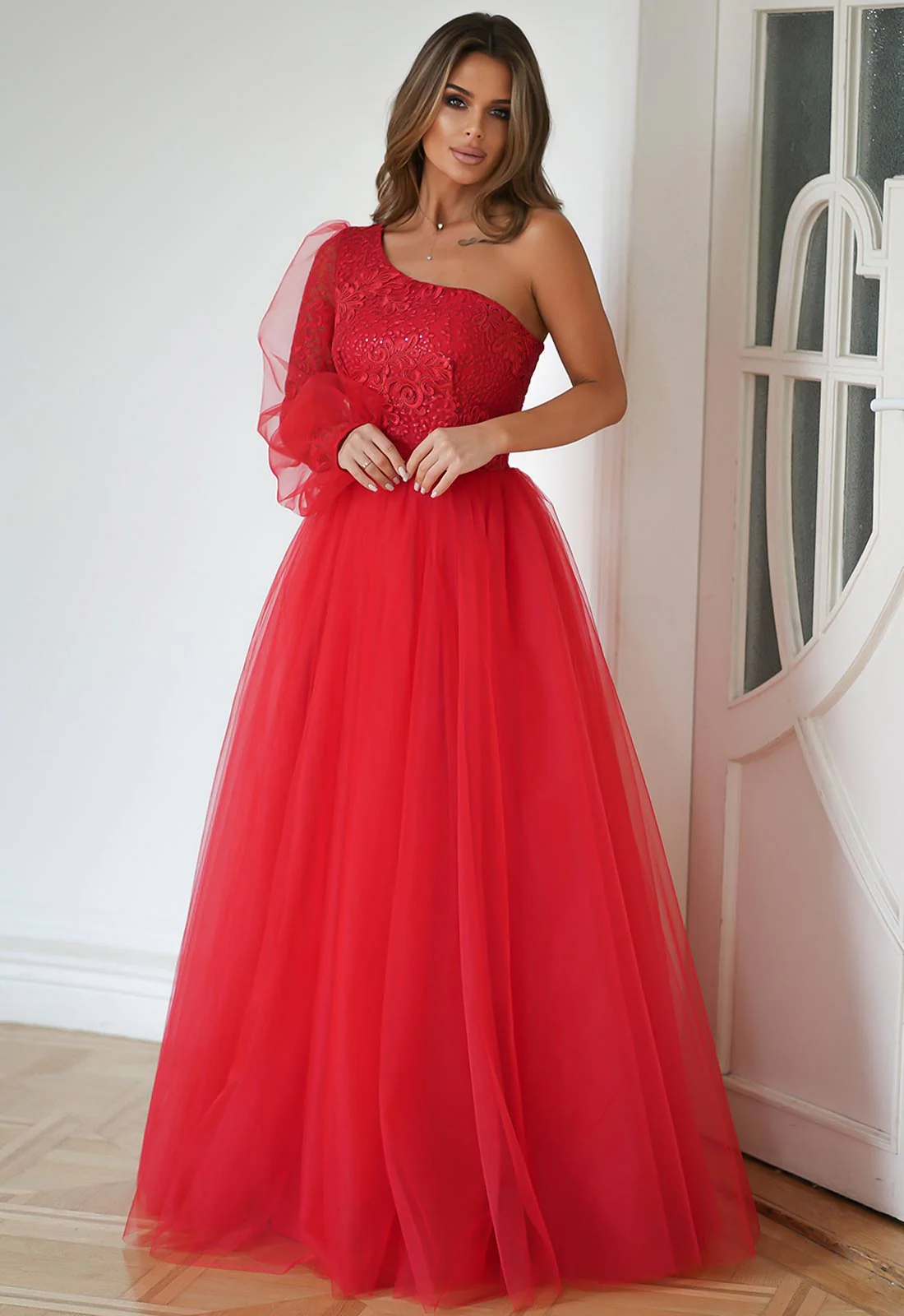 LBD Exclusive Red Blair Prom Dress - Image 6