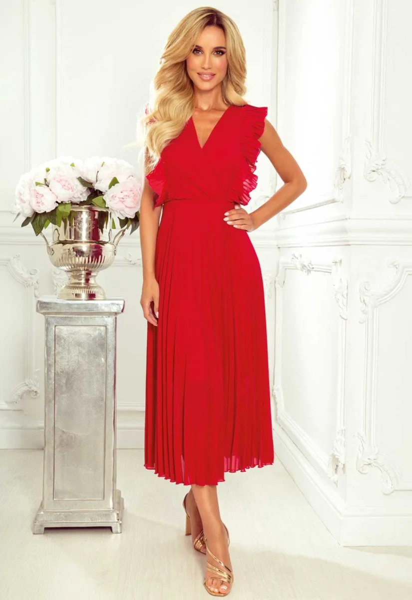 LBD Exclusive Red Emily Wedding Guest Dress - Image 5