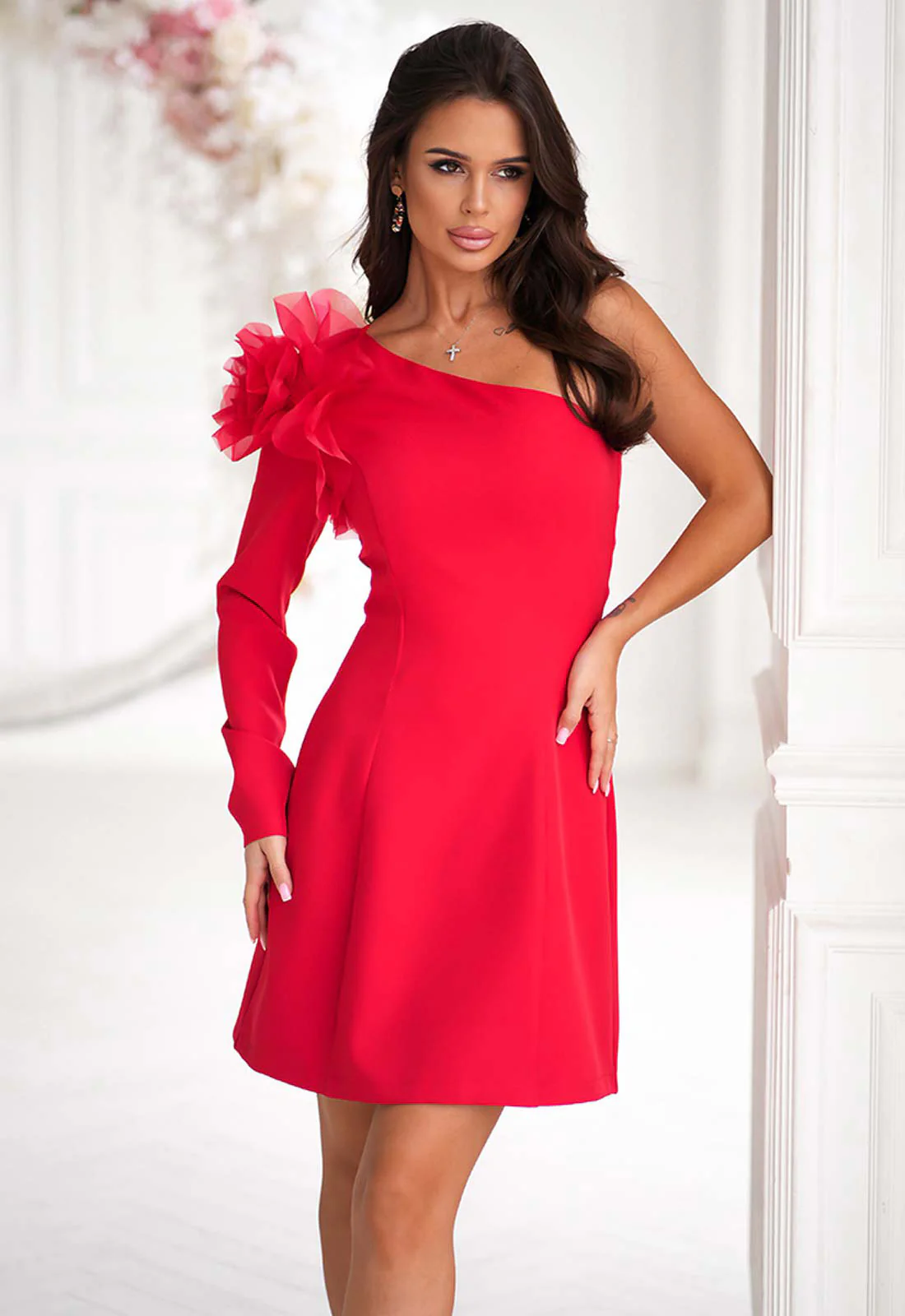 LBD Exclusive Red Ivy Mini Dress - Image 5