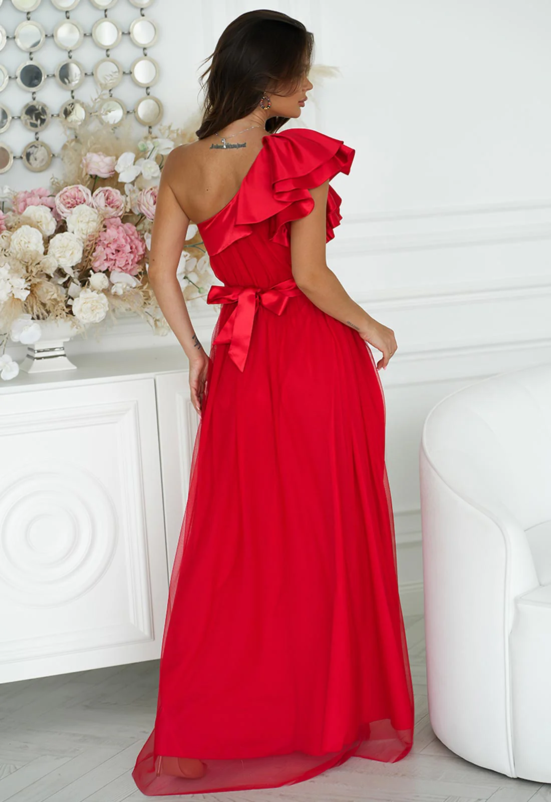 LBD Exclusive Red Midnight Strikes Maxi Dress - Image 3