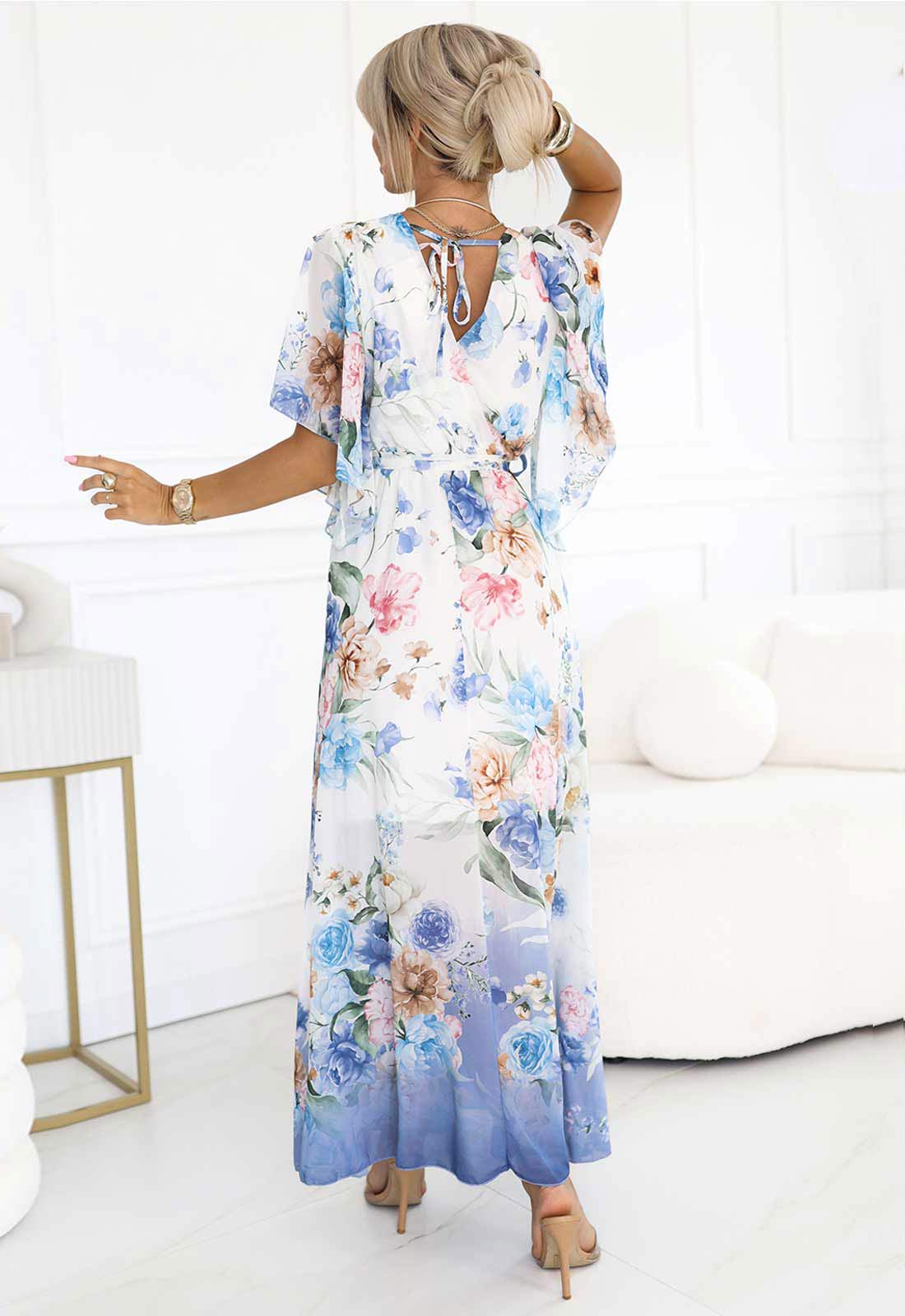 LBD Exclusive Blue Summer Vibes Floral Maxi Dress - Image 3