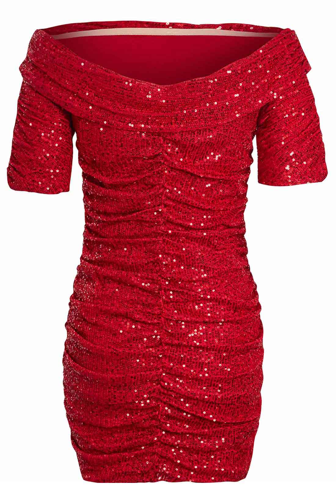Little Black Dress Red Annabel Sequin Dress - Image 6
