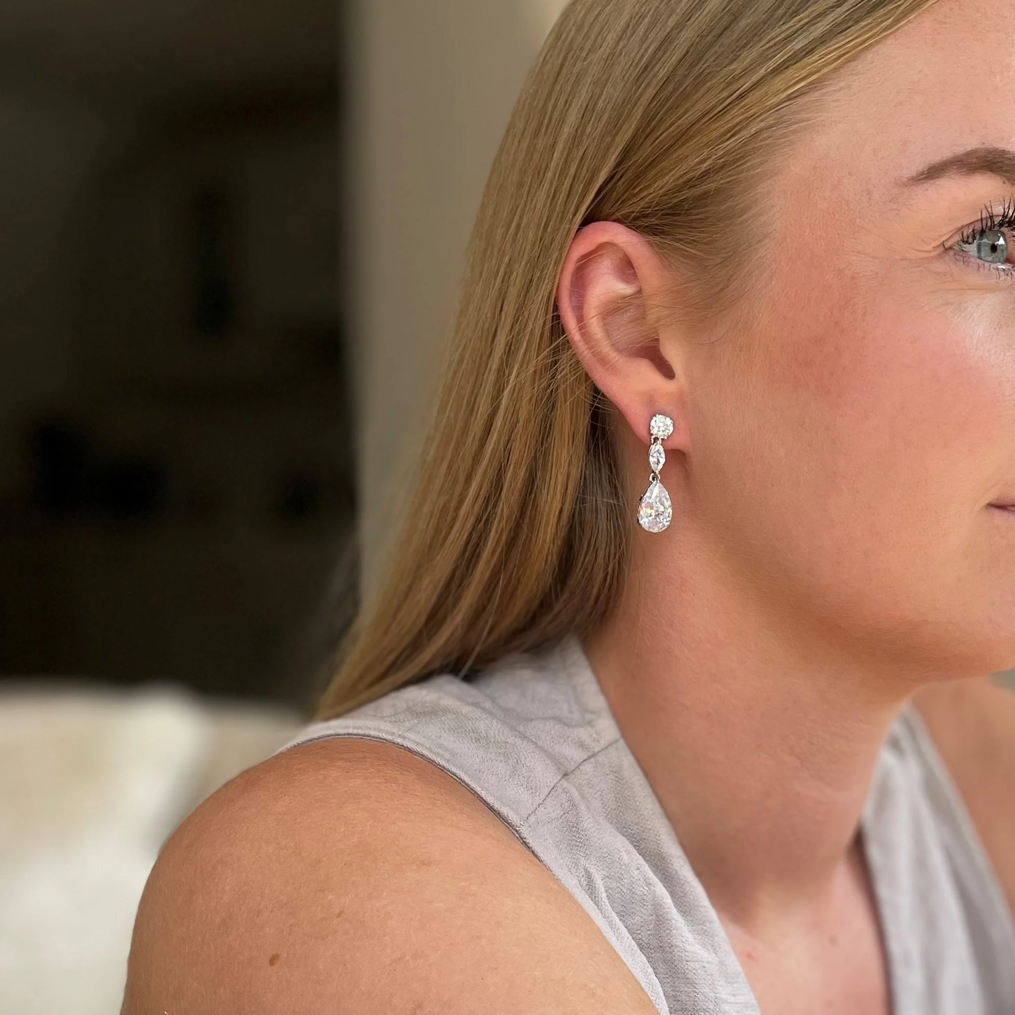 Cachet London Maxine Silver Drop Earrings - Image 10