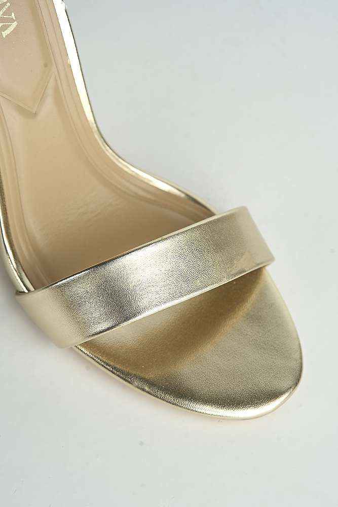 Miss Diva Gold May Barely There Block Heel Ankle Strap Sandal - Image 5