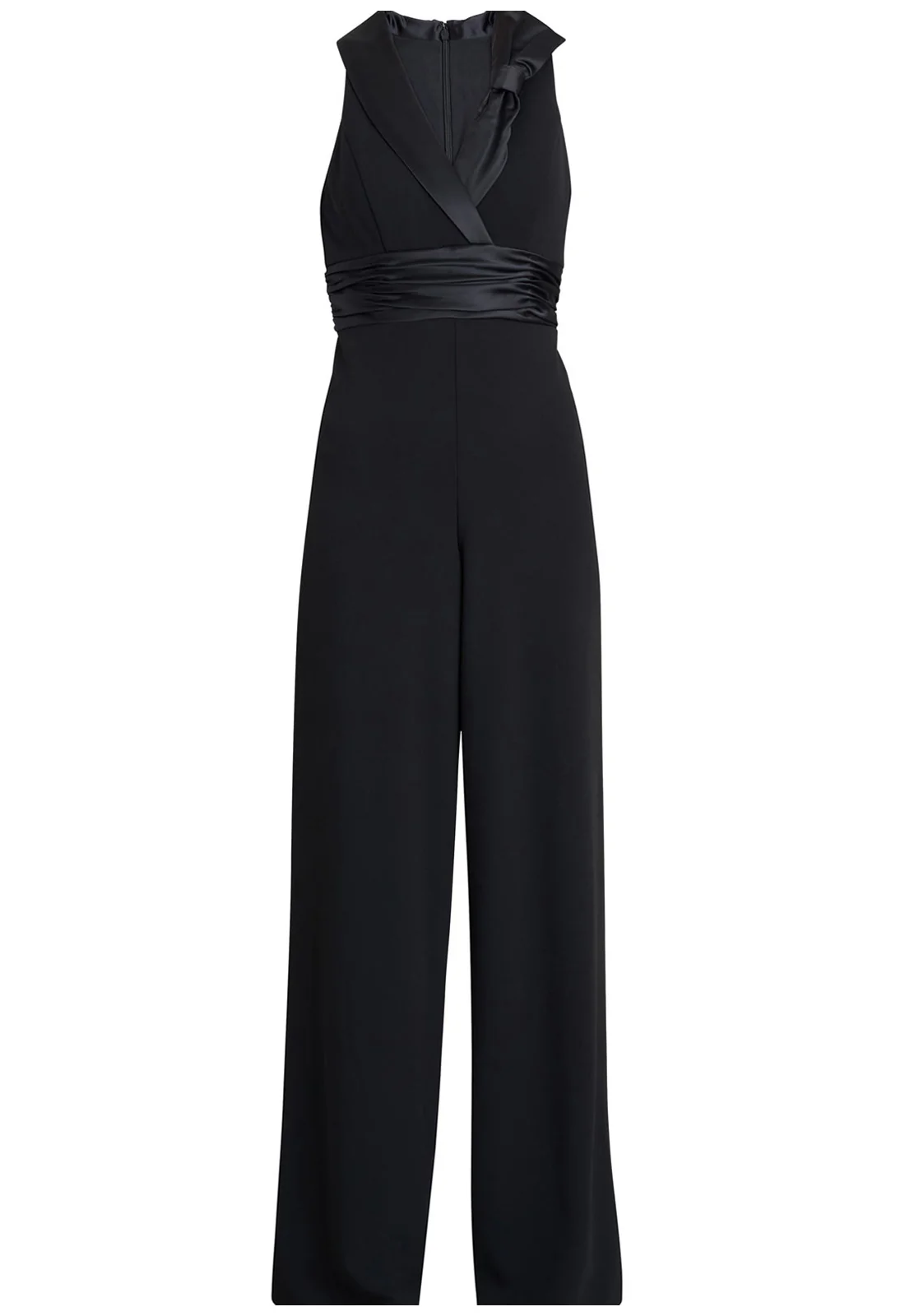 Gina Bacconi Black Melodie Crepe Jumpsuit With Satin Bow - Image 5