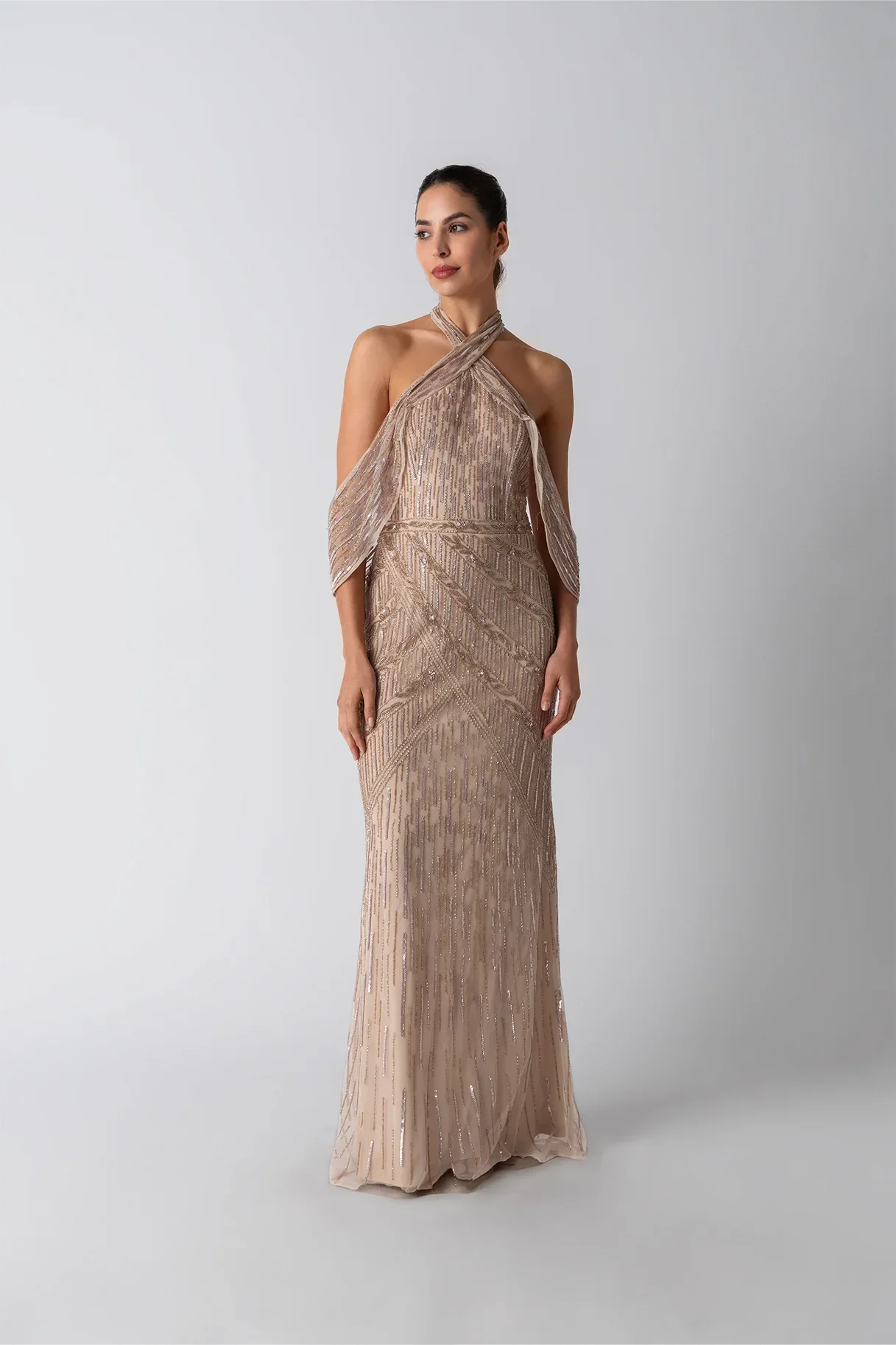 Raishma Couture Nude Mia Nude Gown