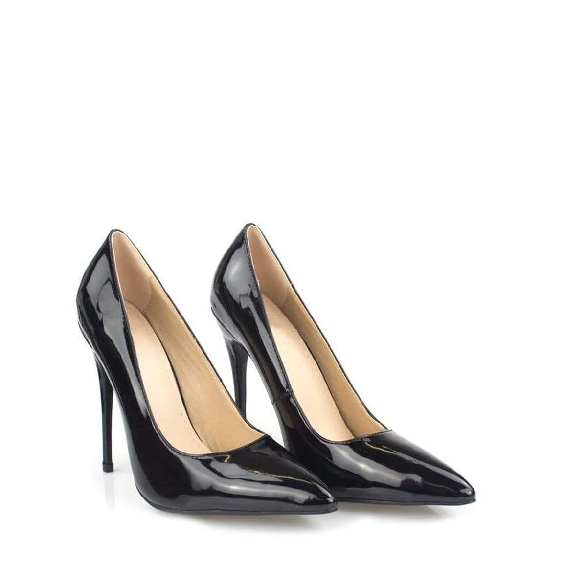 Miss Diva Black Mila High Stiletto Heel Court Shoe - Image 5