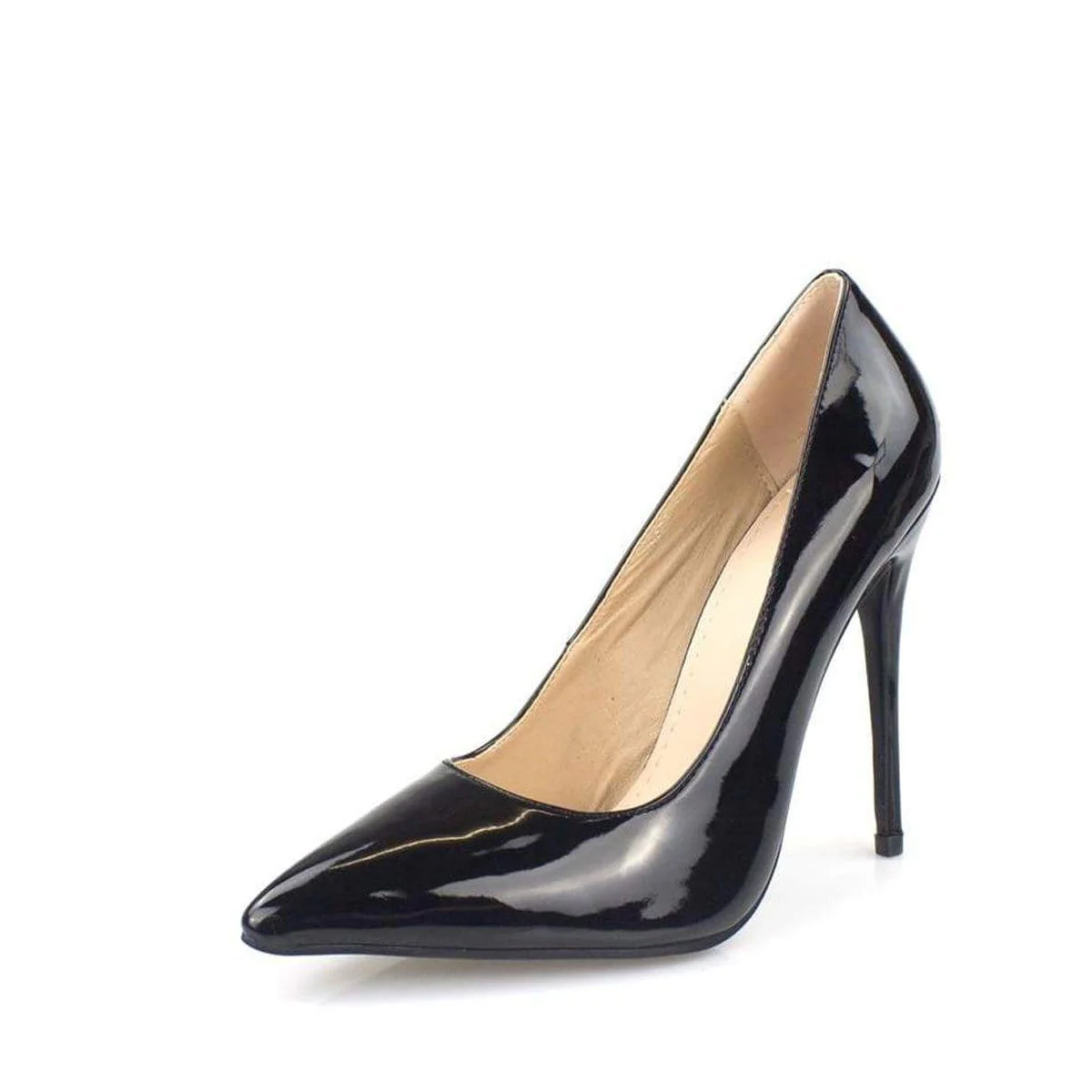 Miss Diva Black Mila High Stiletto Heel Court Shoe - Image 6