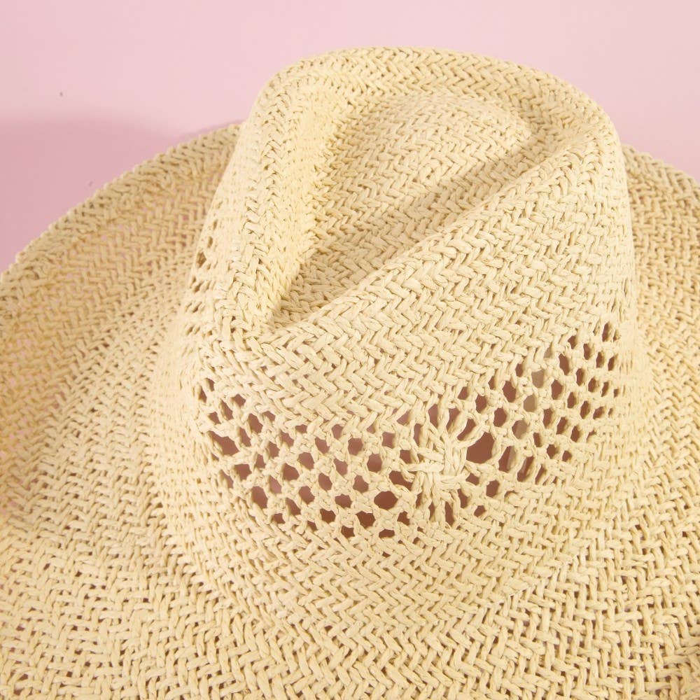 Natural Straw Cowboy Hat: KH - Image 4