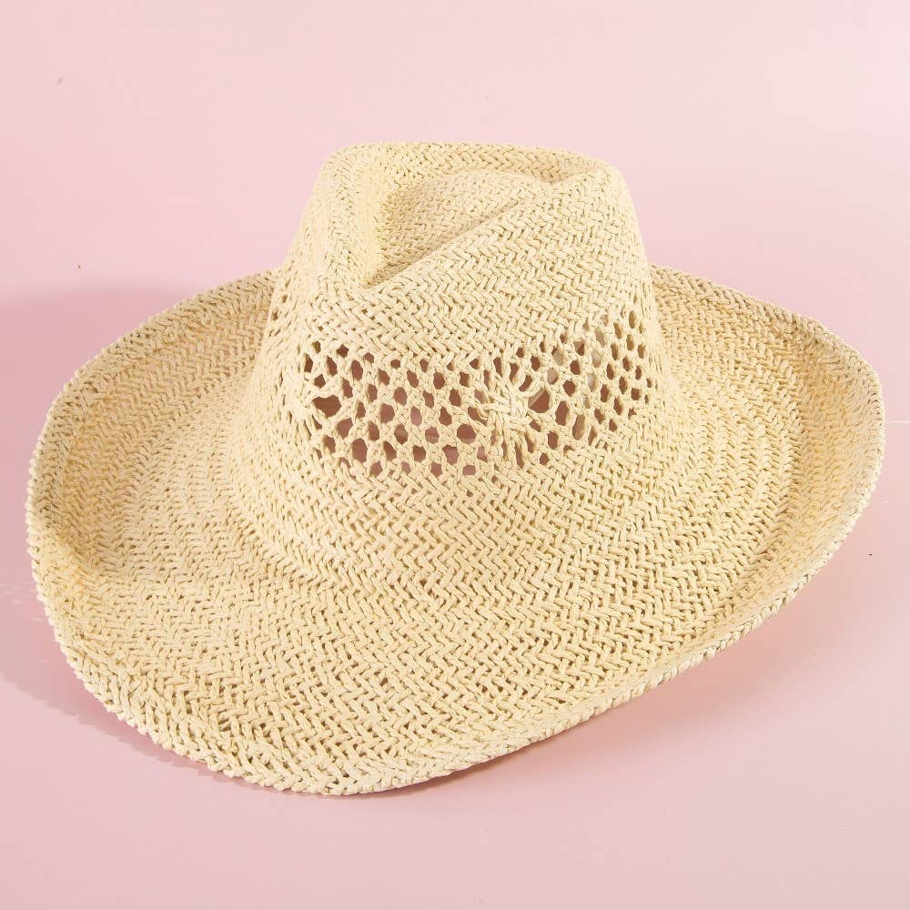 Natural Straw Cowboy Hat: KH - Image 5