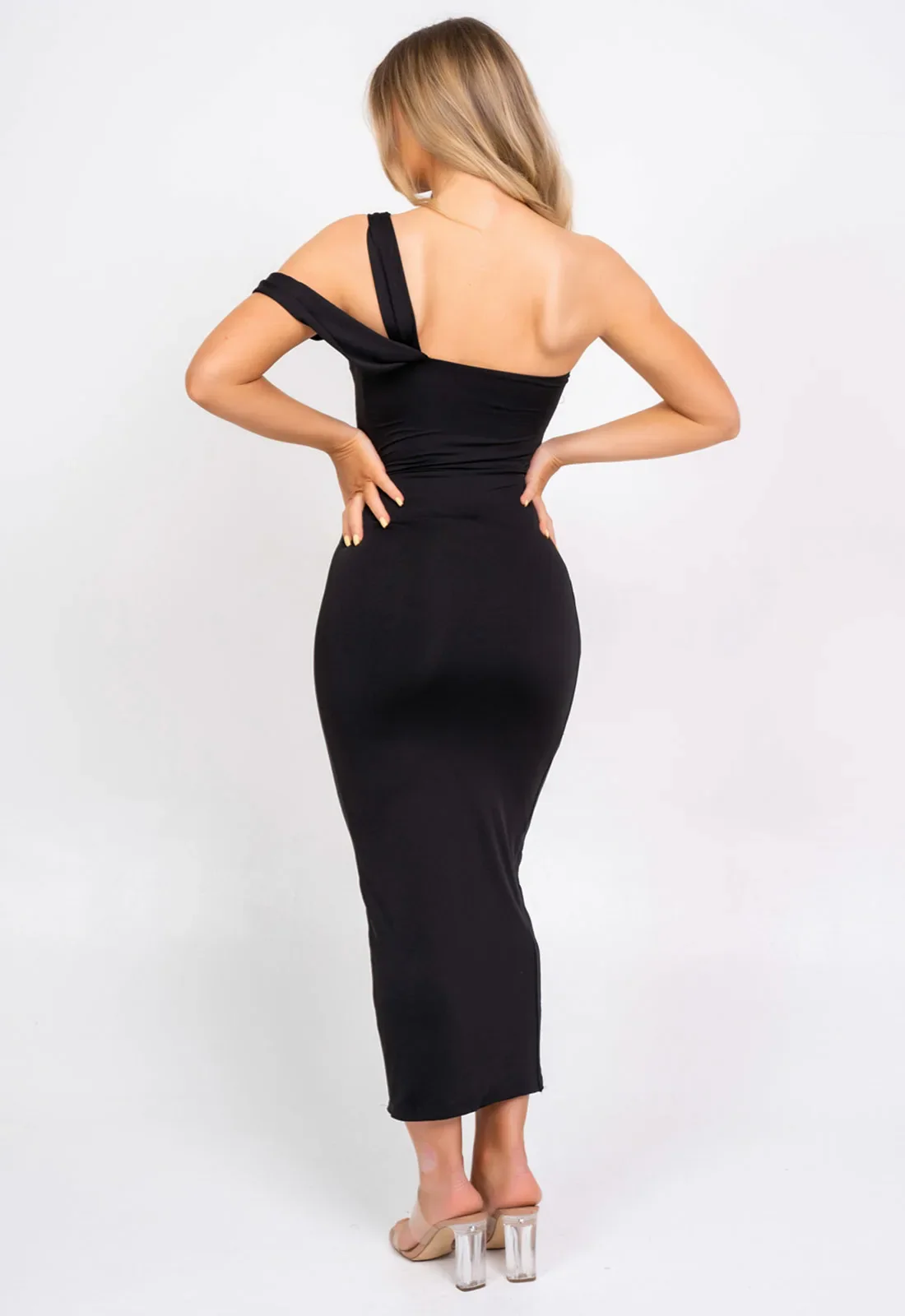 Nazz Collection Black Chantelle Midi Dress - Image 3