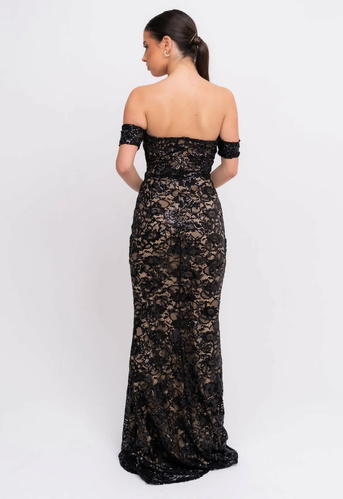 Nazz Collection Black Daydreamer Lace Maxi Dress - Image 4