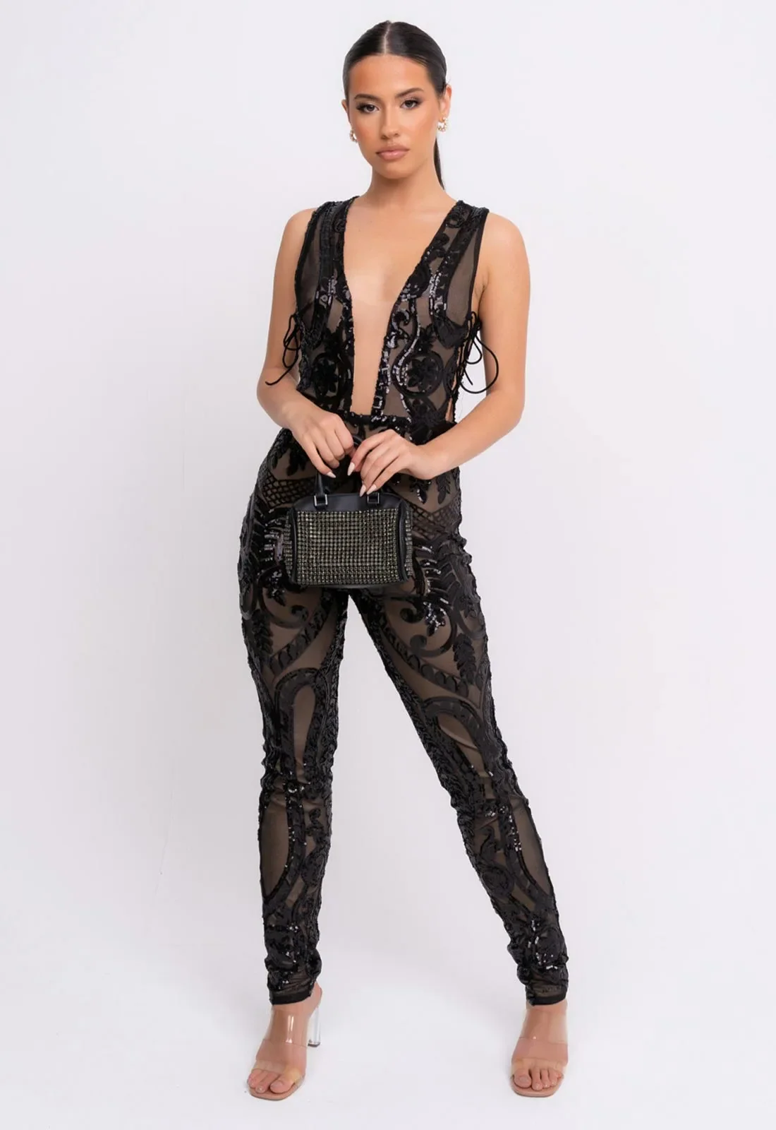 Nazz Collection Black Epic Sequin Jumpsuit - Image 4