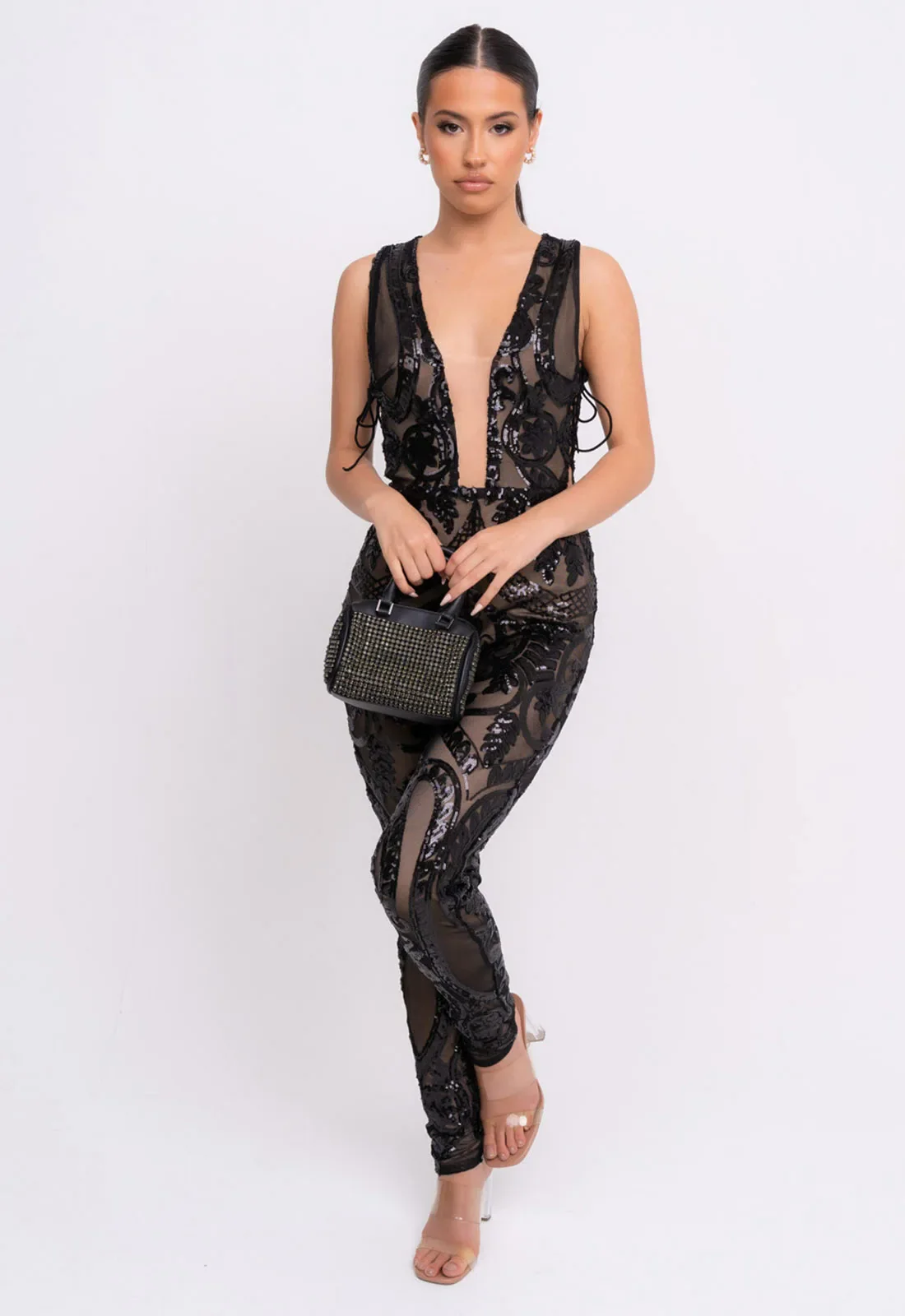 Nazz Collection Black Epic Sequin Jumpsuit - Image 6