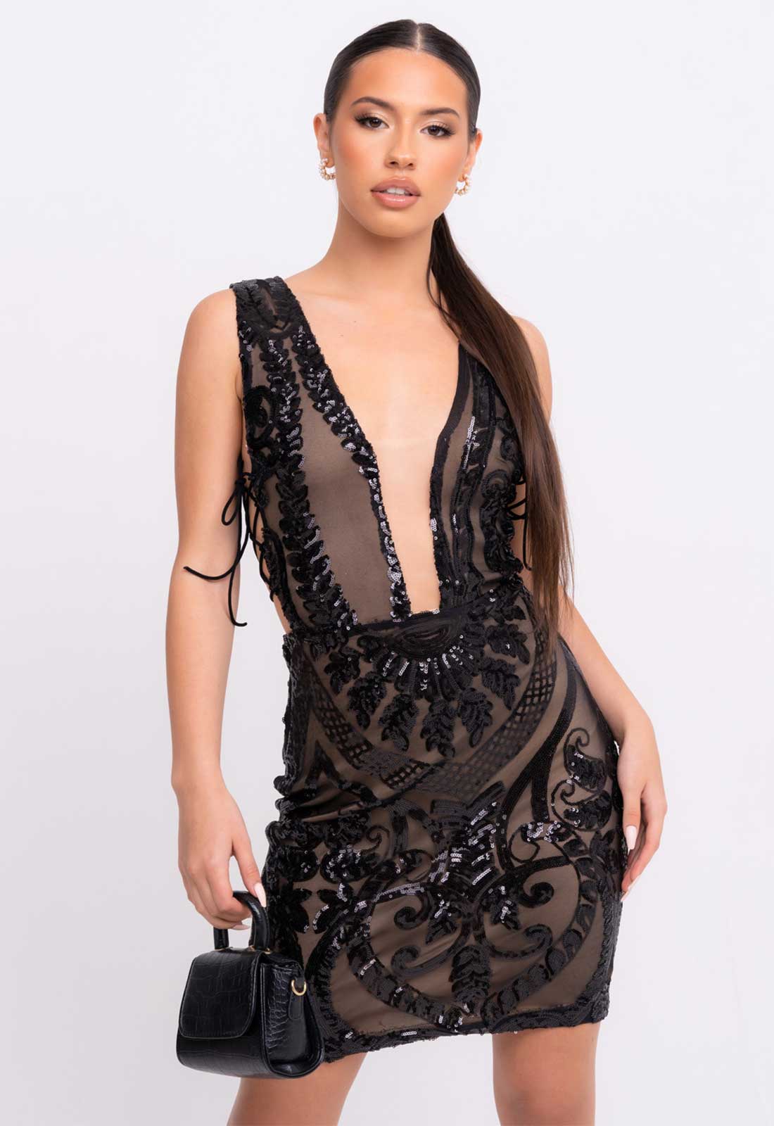 Nazz Collection Black Forever Sequin Mini Dress - Image 4