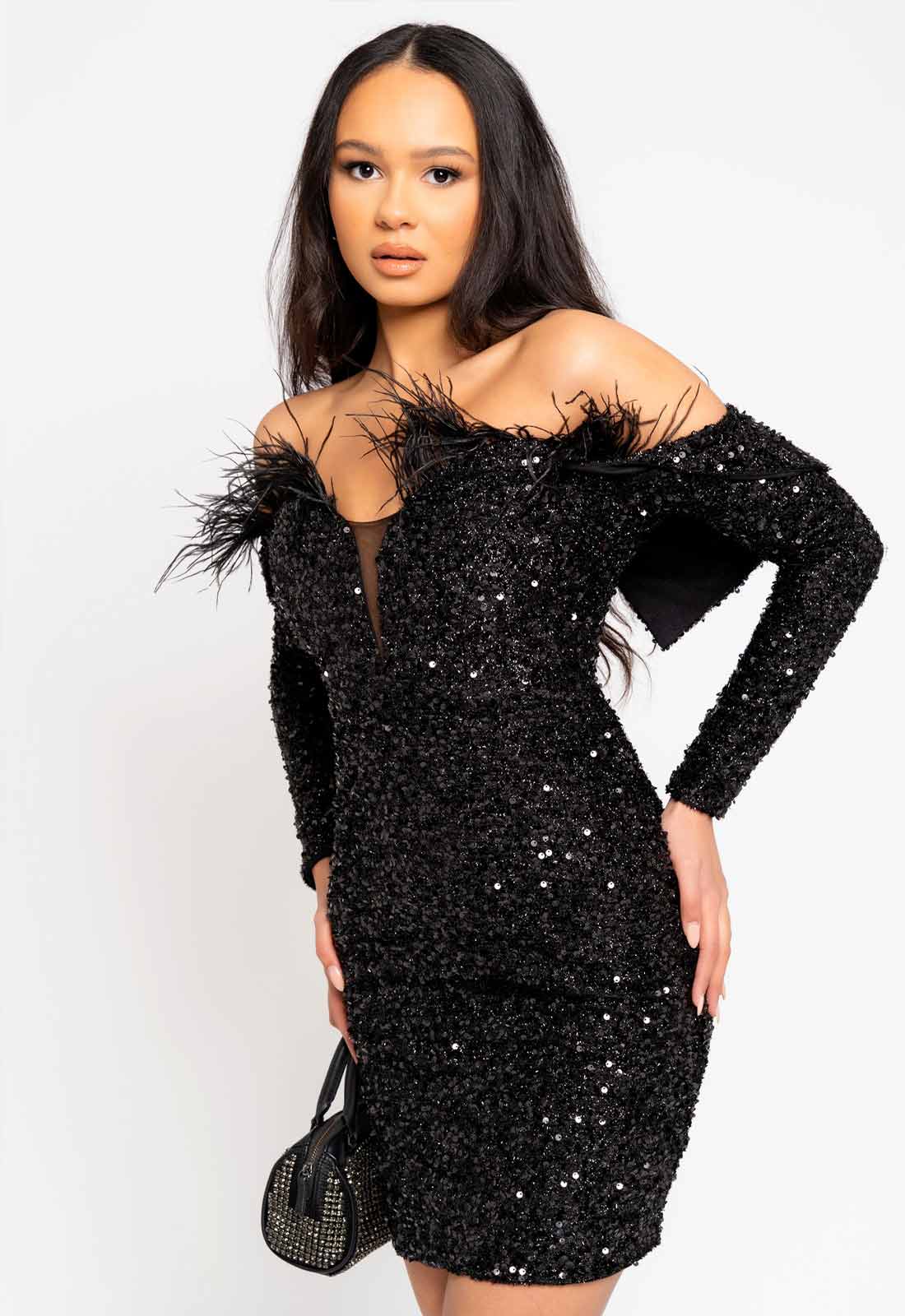 Nazz Collection Black Guestlist Sequin Mini Dress - Image 4