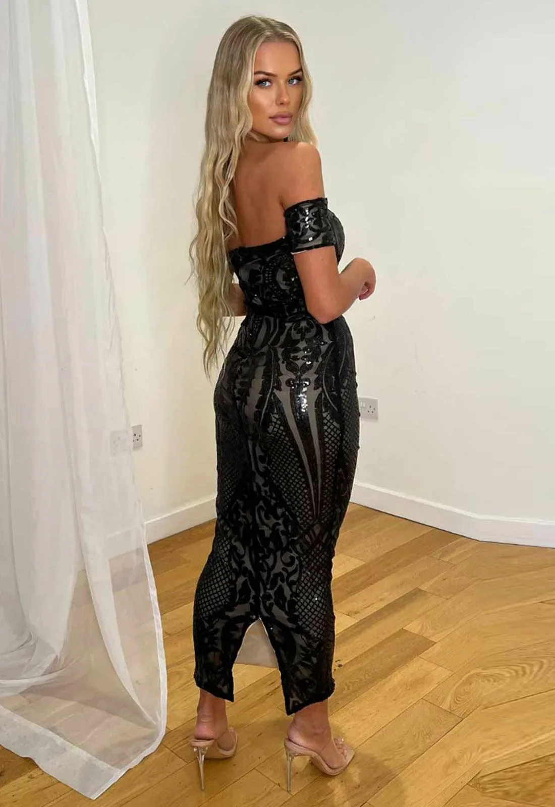 Nazz Collection Black Kristal Cocktail Dress - Image 4
