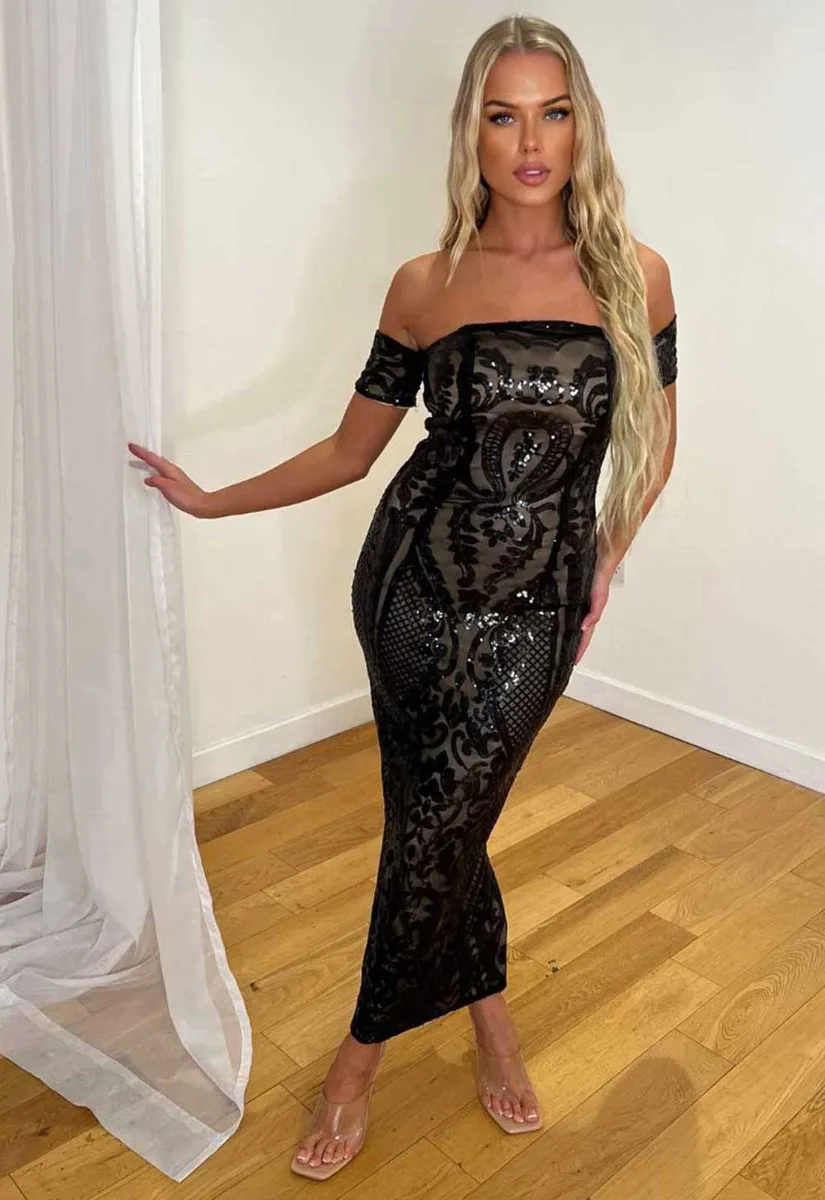Nazz Collection Black Kristal Cocktail Dress - Image 8