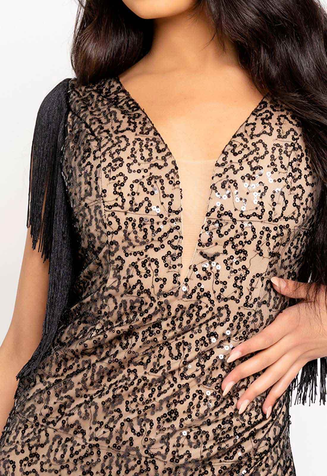 Nazz Collection Black Next Level Sequin Mini Dress - Image 4