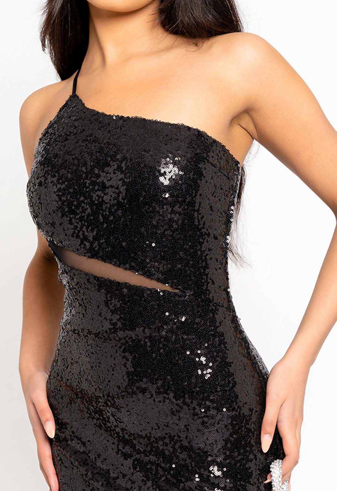 Nazz Collection Black Phantasy Sequin Maxi Dress - Image 6